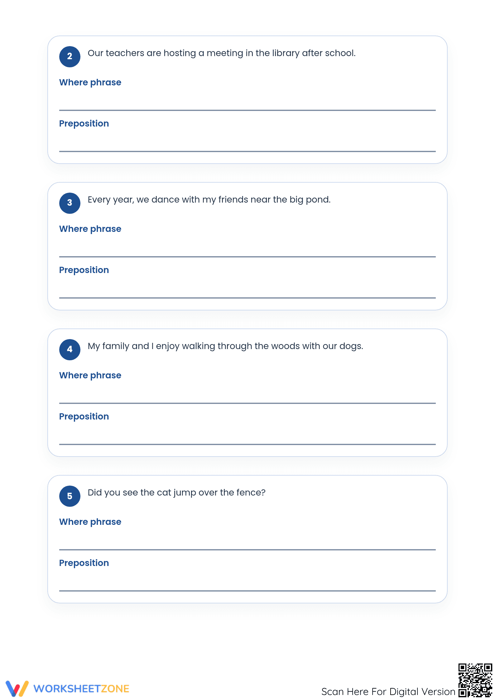 Essential Prepositional Phrases Worksheet | Grades 4-5 - Page 2