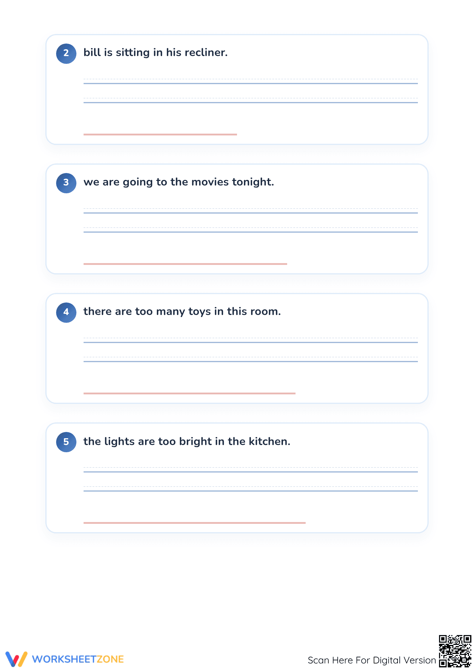 Essential Grade 1 Sentence Capitalization Worksheet - Page 2