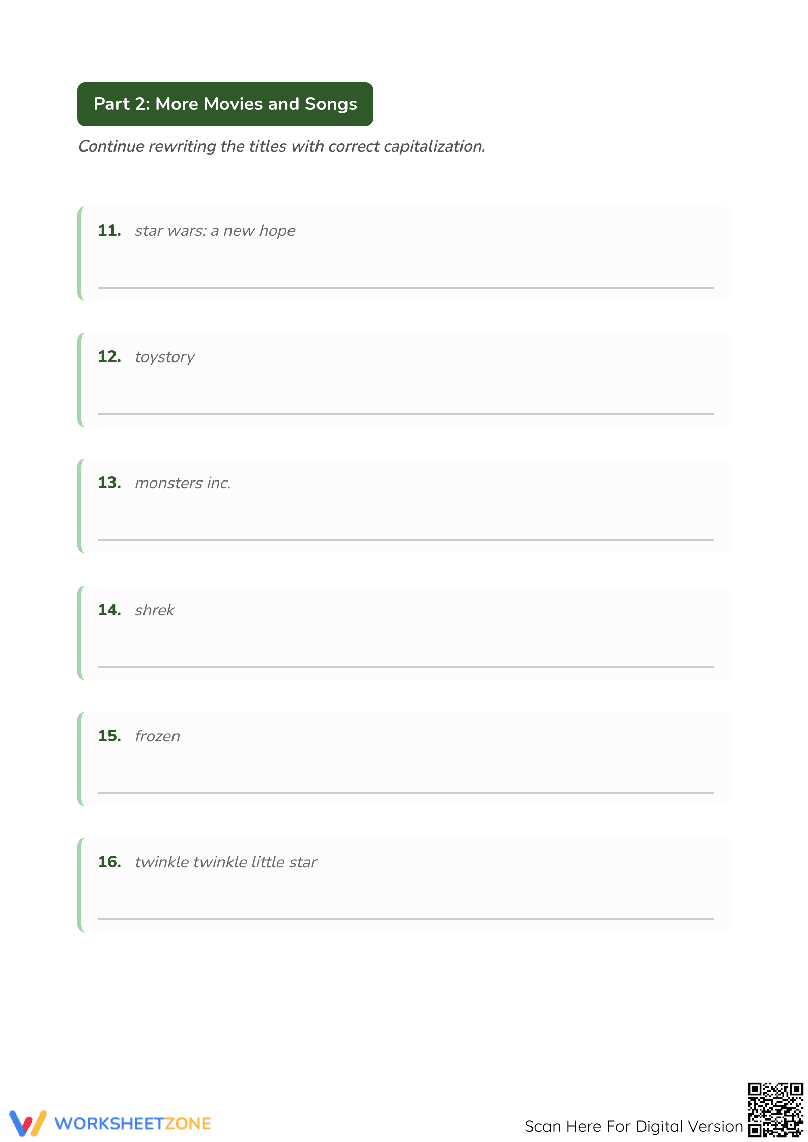 Capitalizing Titles Worksheet | Grade 1 Essential Practice - Page 3