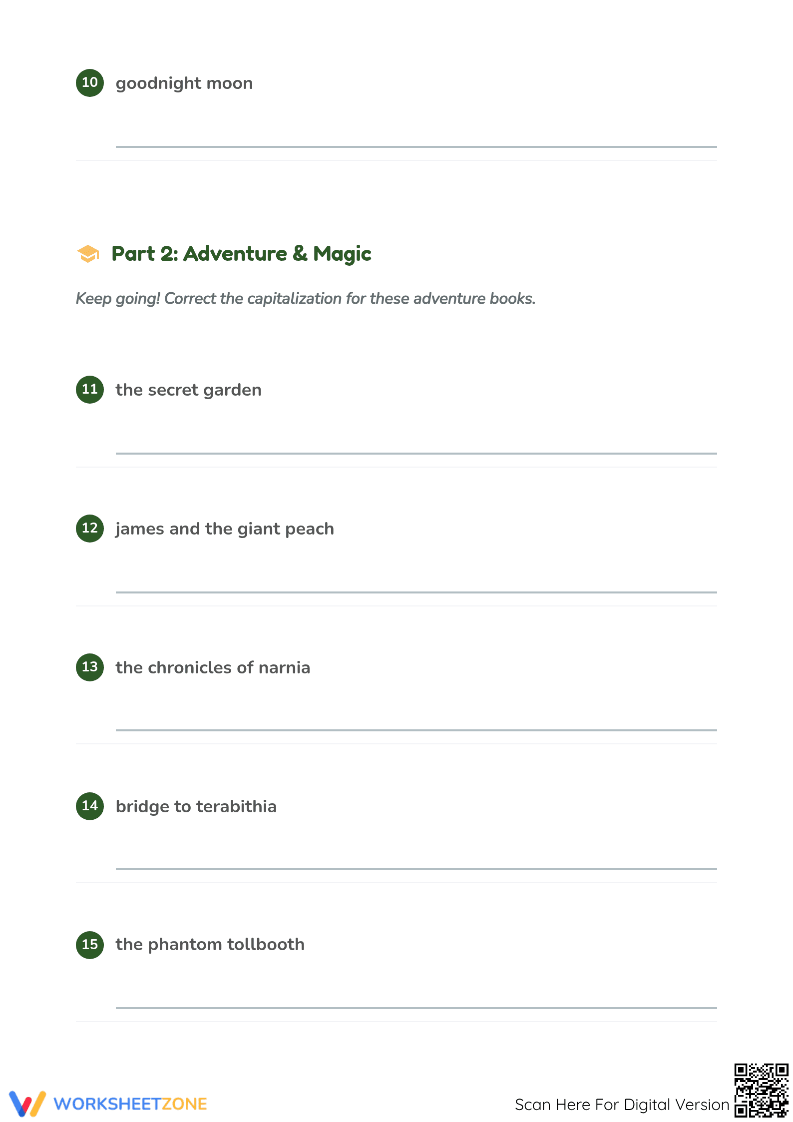 Capitalizing Book Titles Worksheet | Grade 1 Essential - Page 3