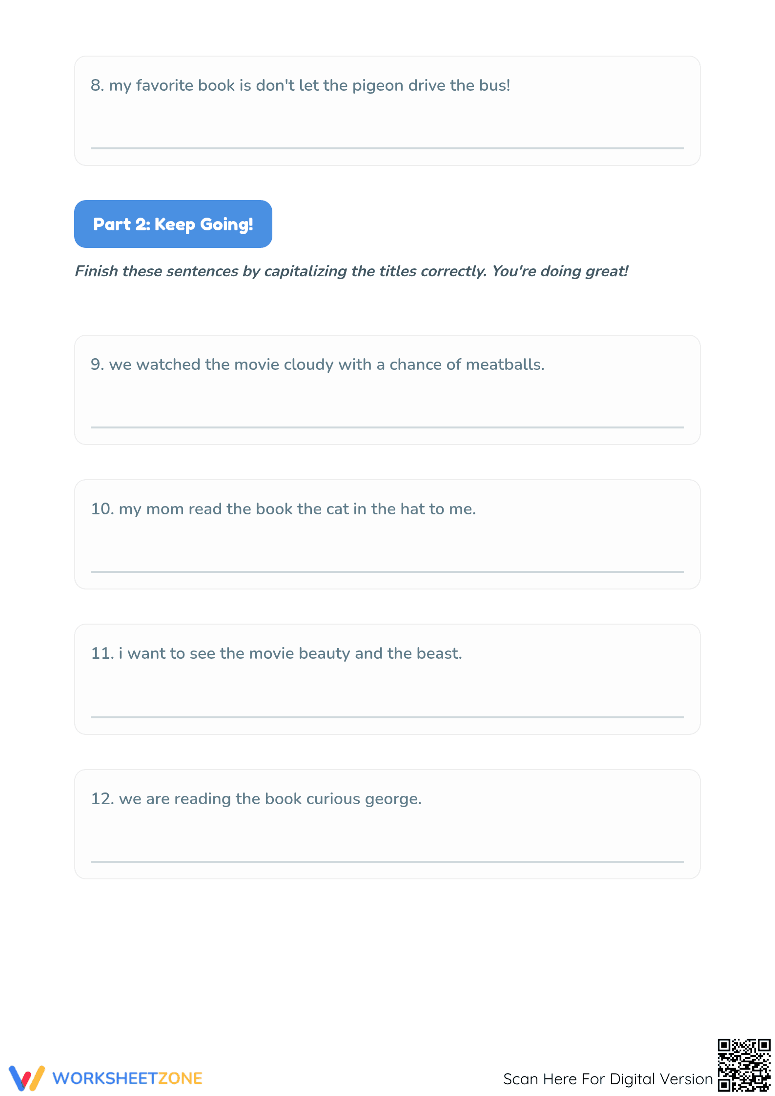 Capitalizing Titles Worksheet | Grade 1 Essential ELA - Page 3