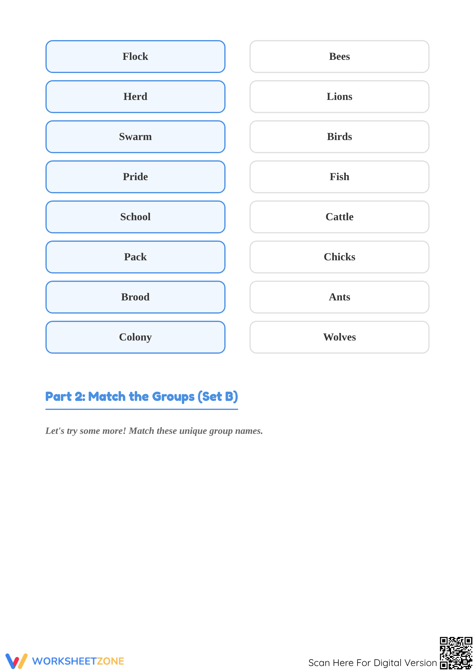 Essential Collective Nouns Worksheet | Grade 1 ELA - Page 2