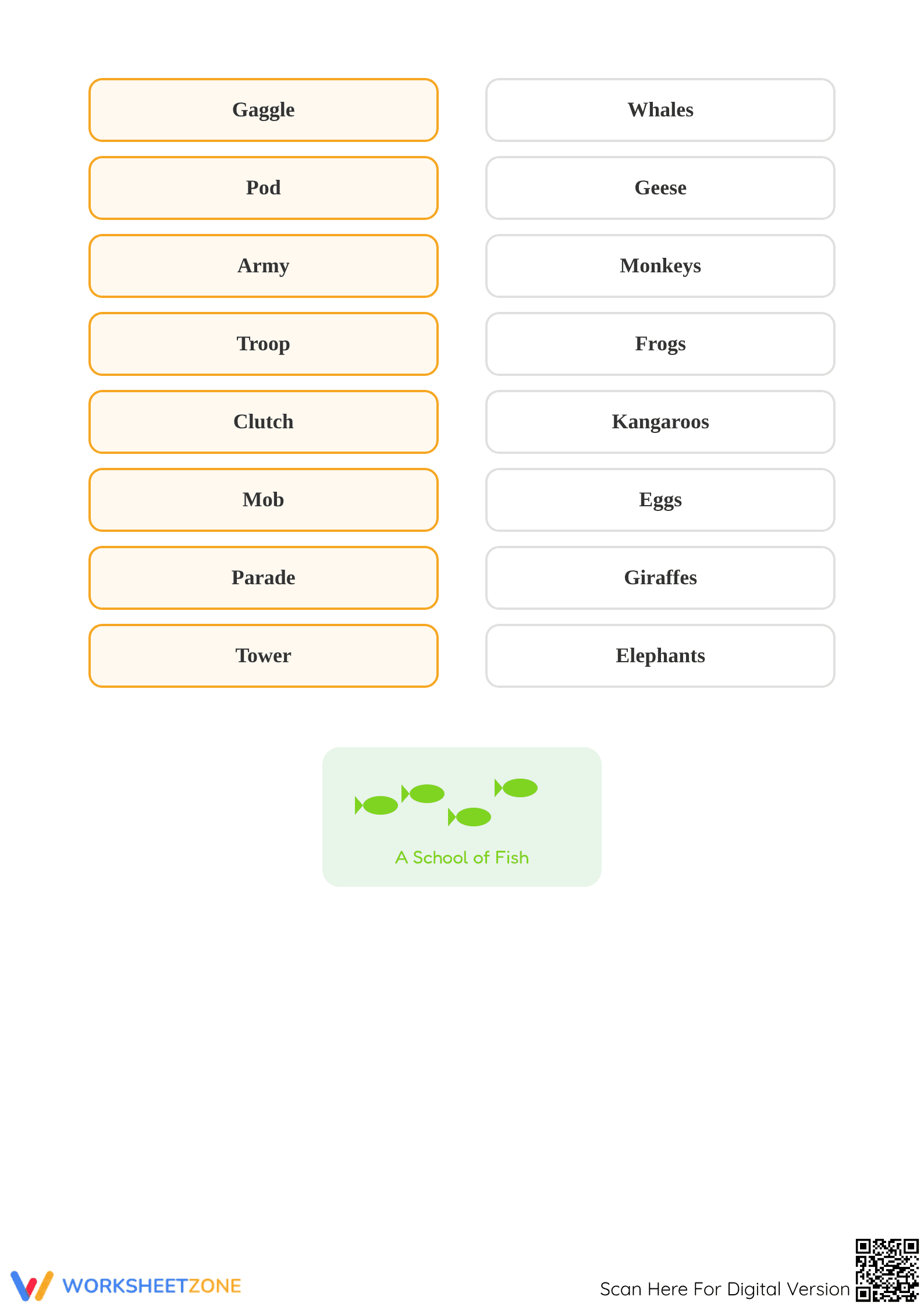 Essential Collective Nouns Worksheet | Grade 1 ELA - Page 3