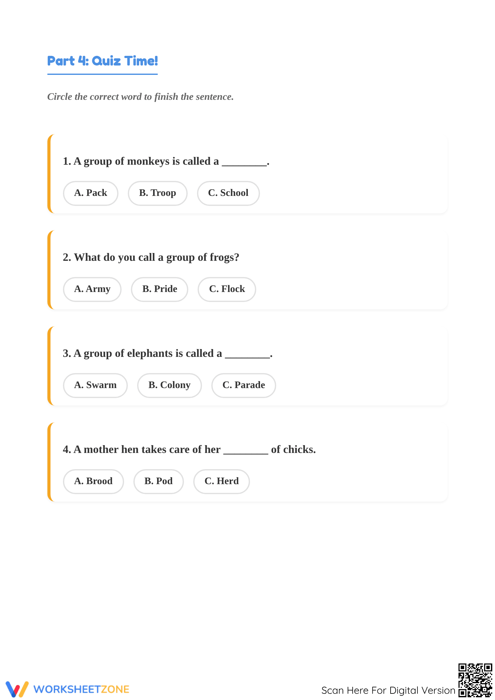 Essential Collective Nouns Worksheet | Grade 1 ELA - Page 5