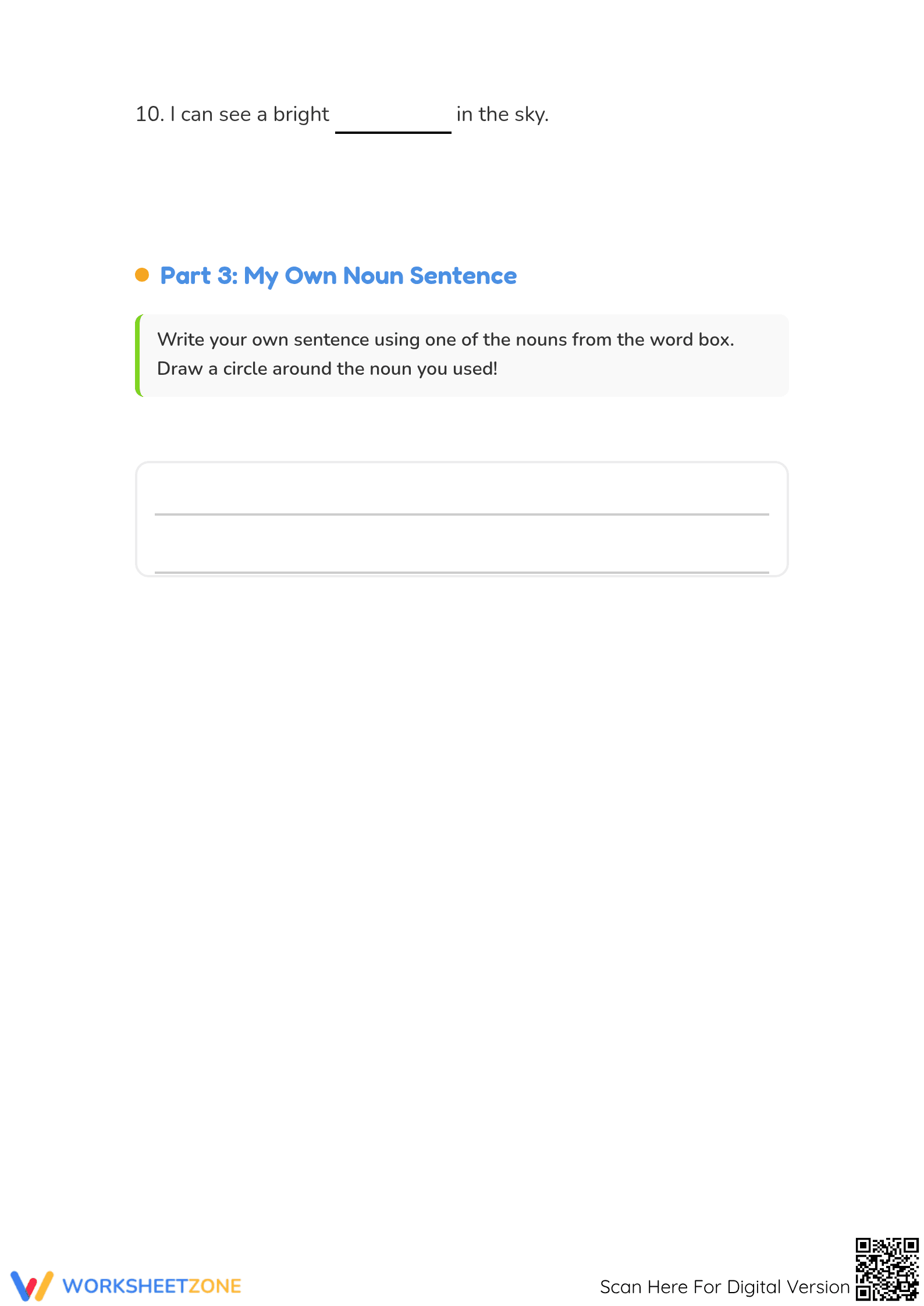 Printable Grade 1 Nouns and Sentences Practice Worksheet - Page 4
