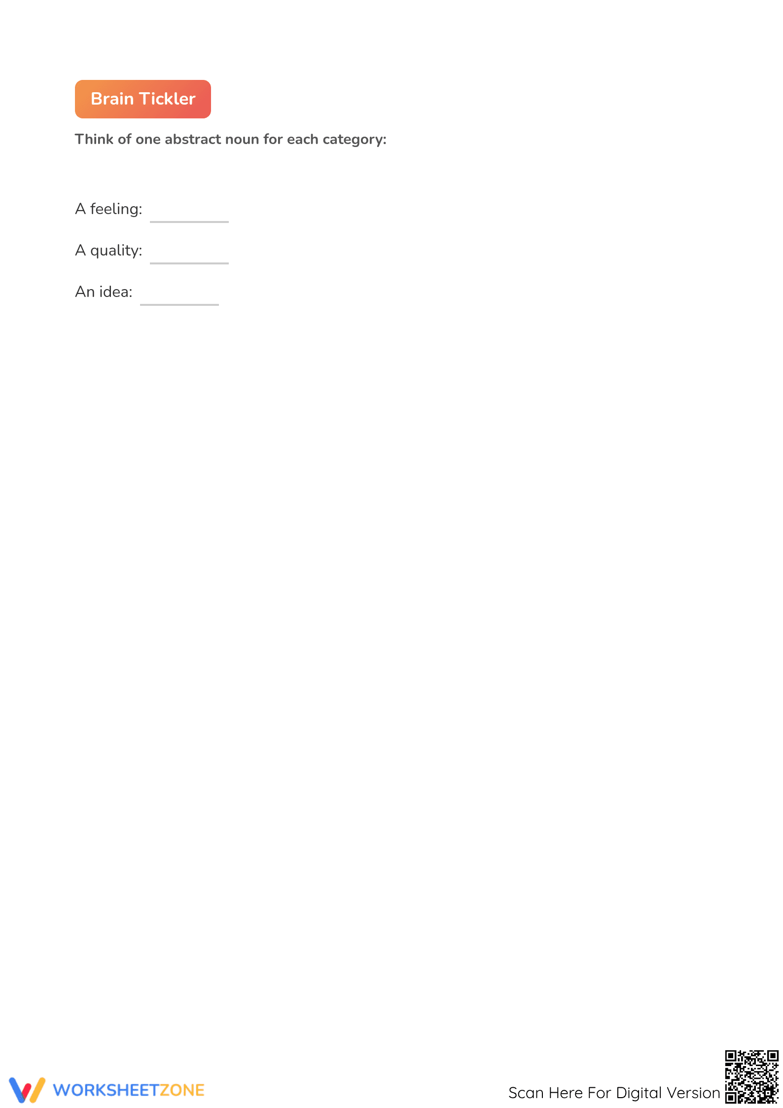 Concrete and Abstract Nouns: Essential Grade 3 Worksheet - Page 3