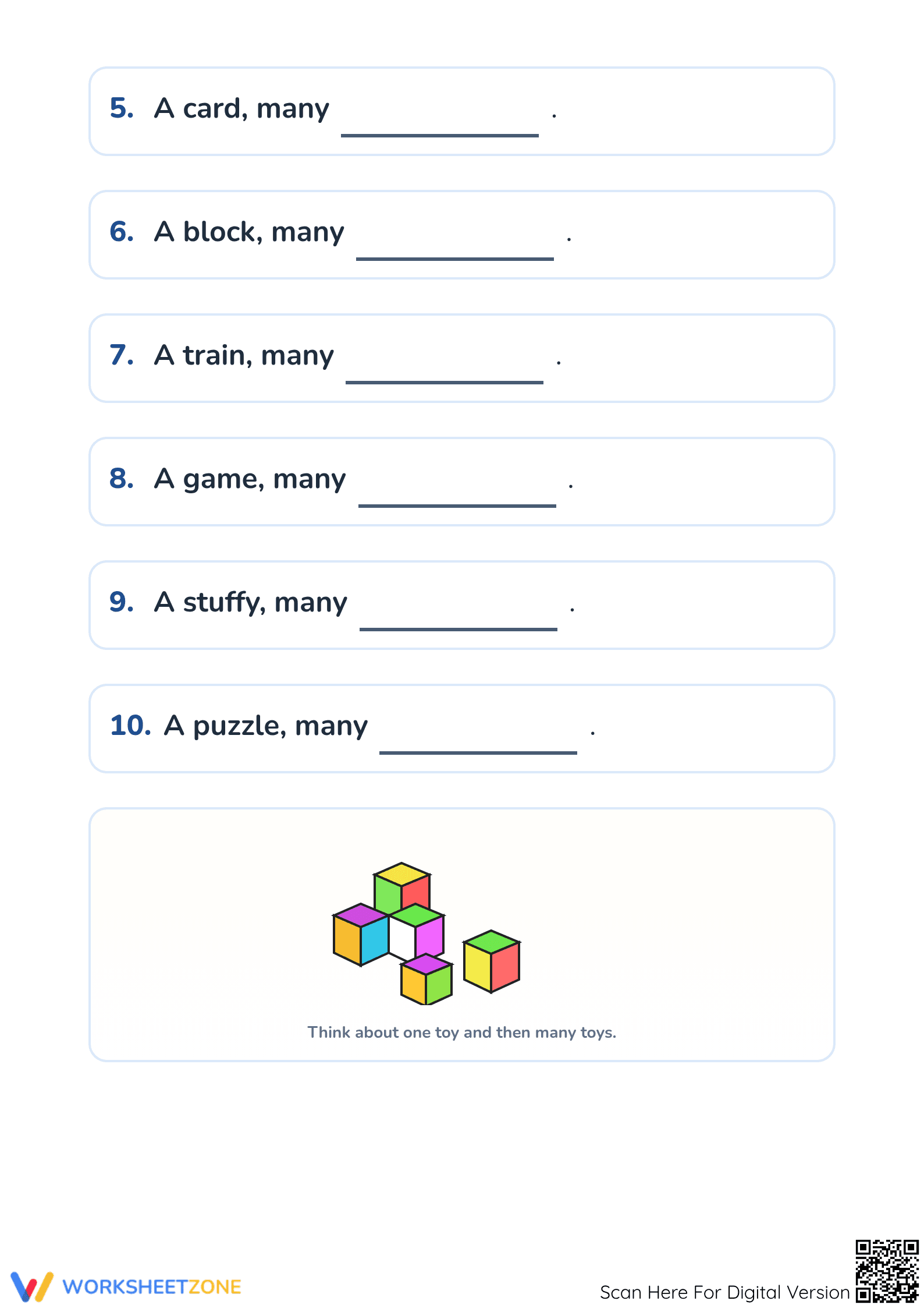 Grade 1 Plural Nouns — Printable No-Prep Worksheet - Page 2