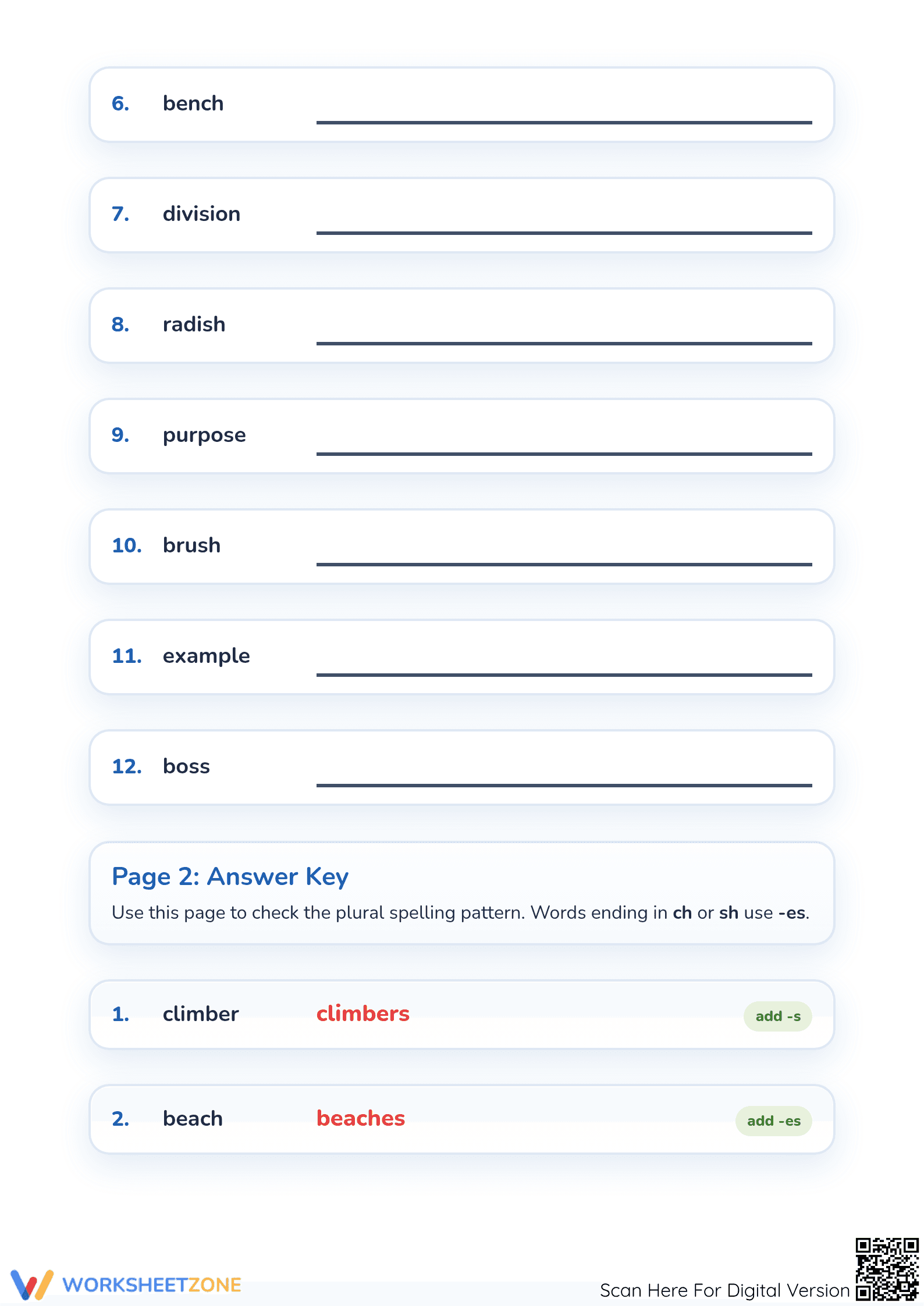 Regular Plural Nouns Worksheet | Grade 1 Essential - Page 2