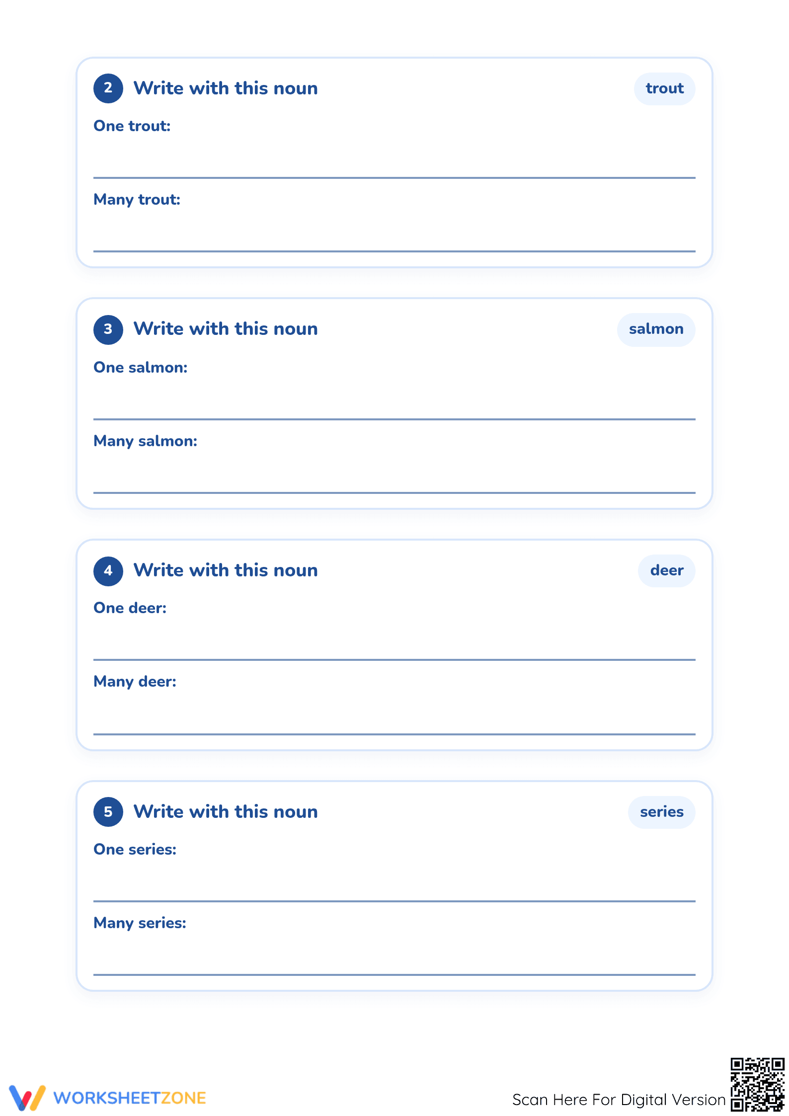 Grade 1 Same Singular and Plural Nouns | Essential Worksheet - Page 2