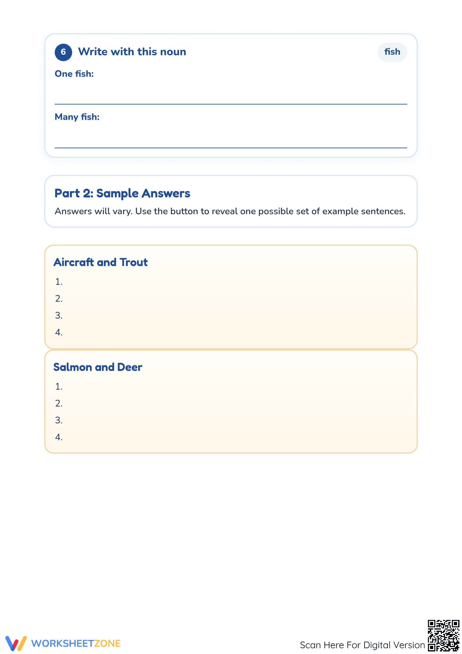 Grade 1 Same Singular and Plural Nouns | Essential Worksheet - Page 3