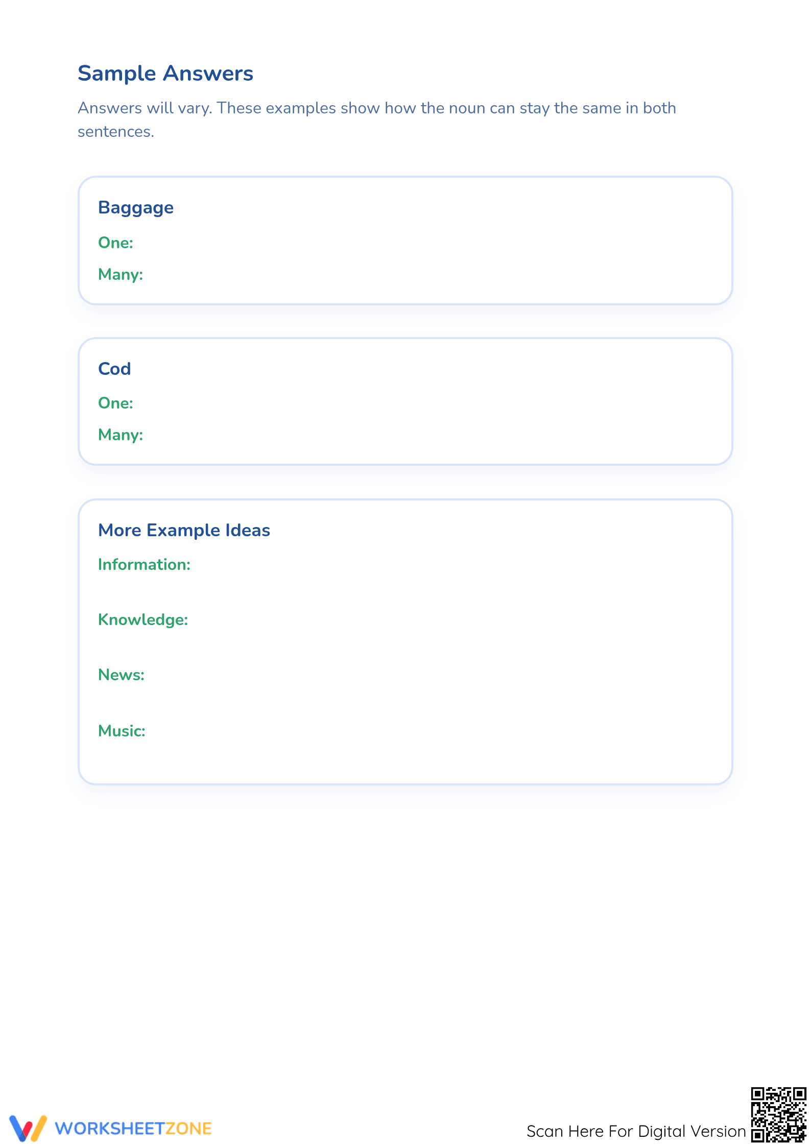 Essential Singular and Plural Nouns Worksheet | Grade 1 - Page 3