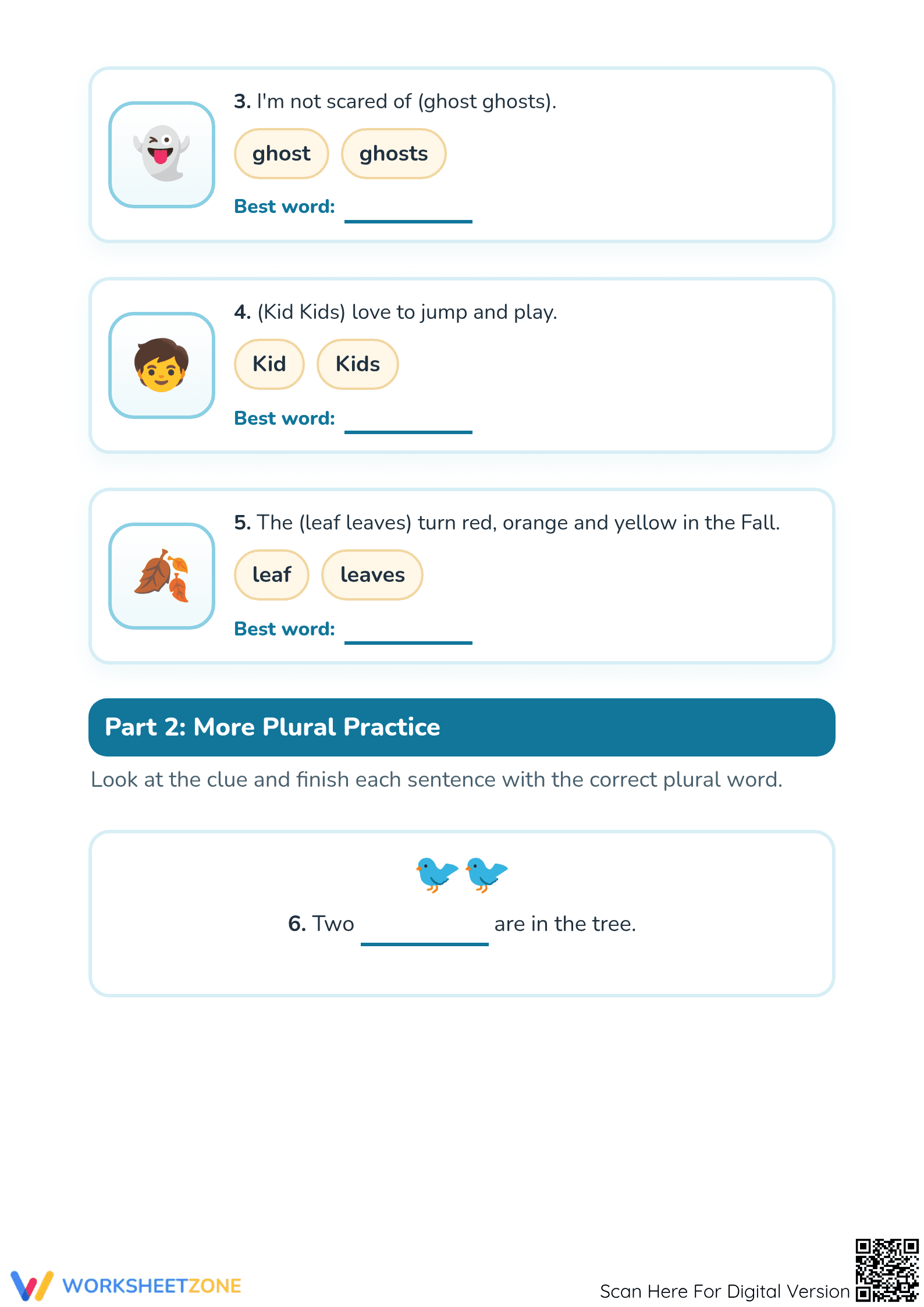 Kindergarten Plural Words Worksheet | Essential Practice - Page 2