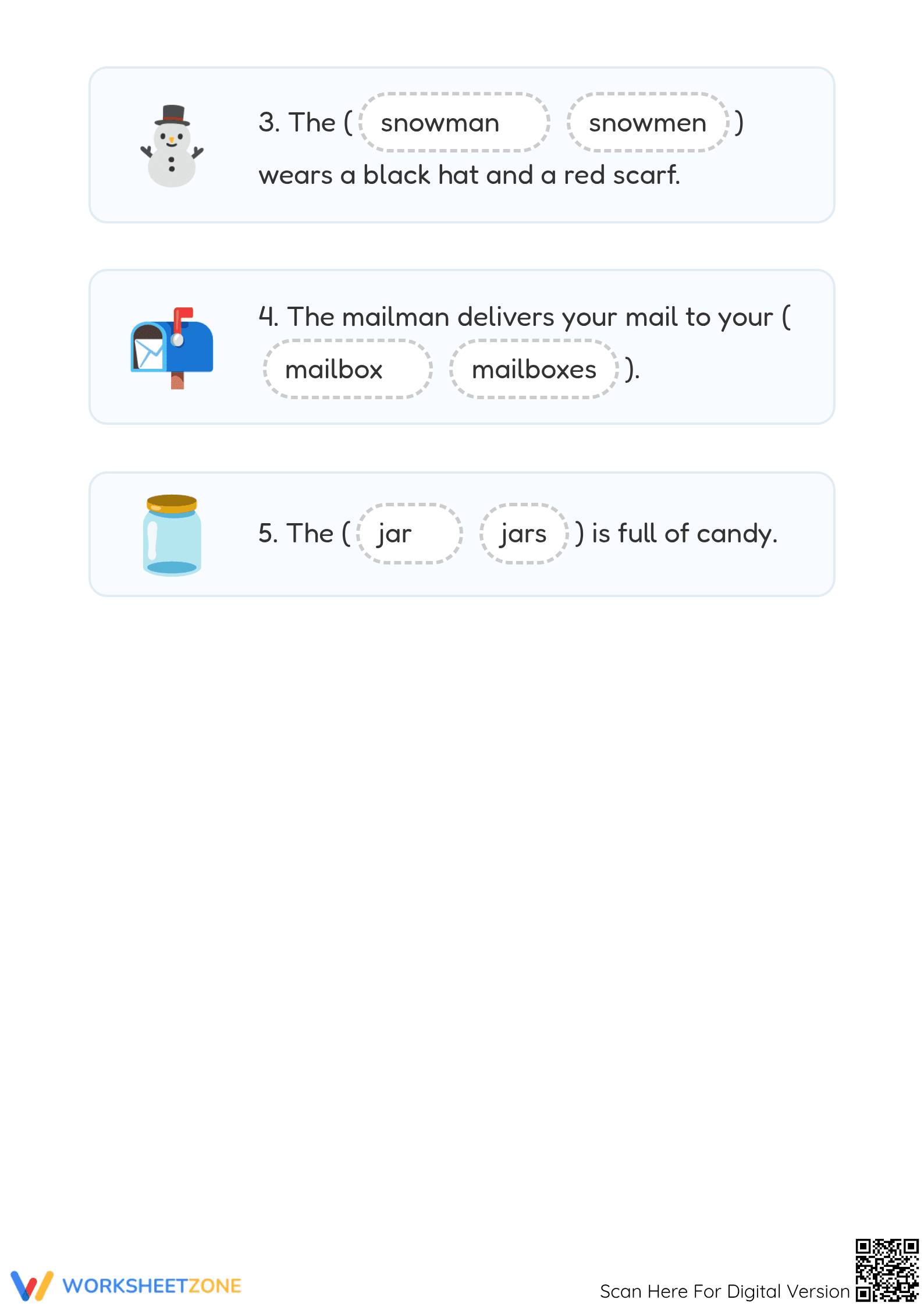 Kindergarten Plural Words — Printable No-Prep Worksheet - Page 2