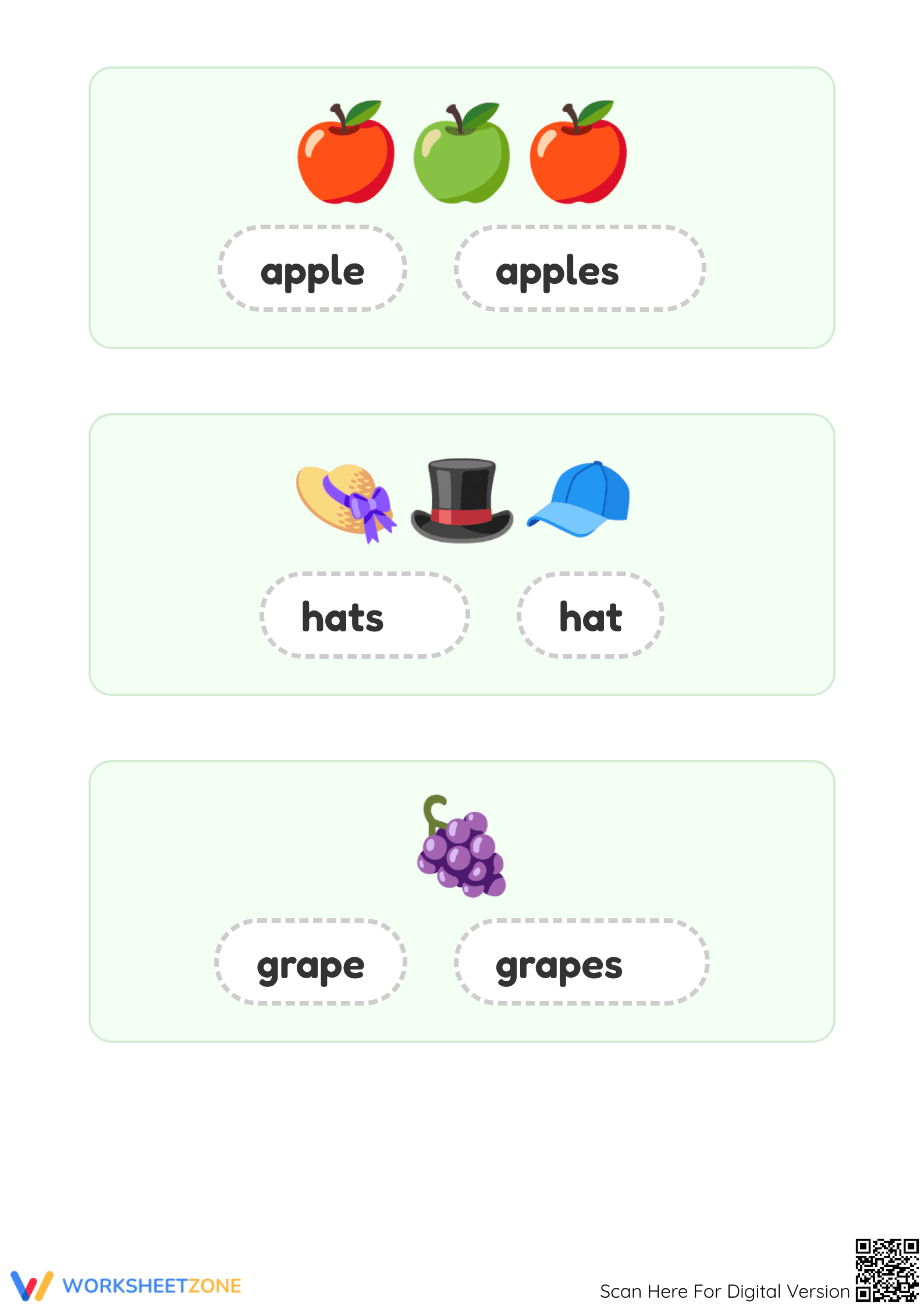 Kindergarten Plural Words — Printable No-Prep Worksheet - Page 2