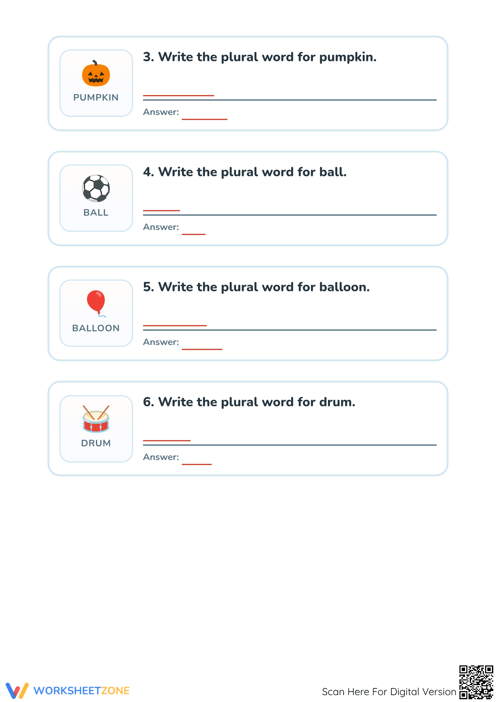 Essential Plural Words Worksheet | Grade 1 ELA - Page 2