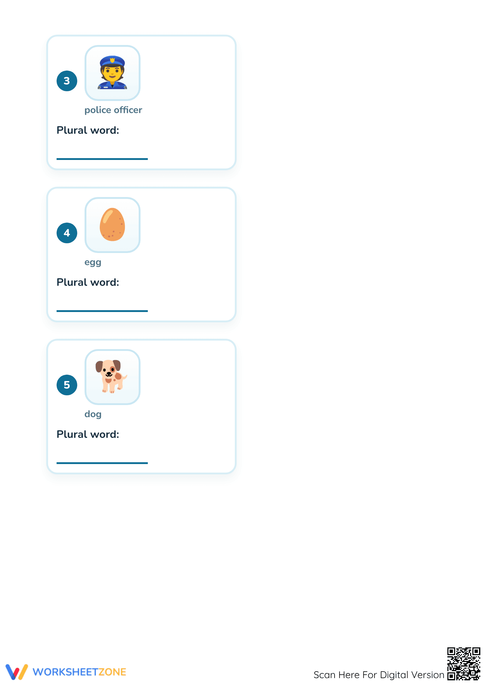 Printable Plural Words Worksheet | Grade 1 ELA - Page 2