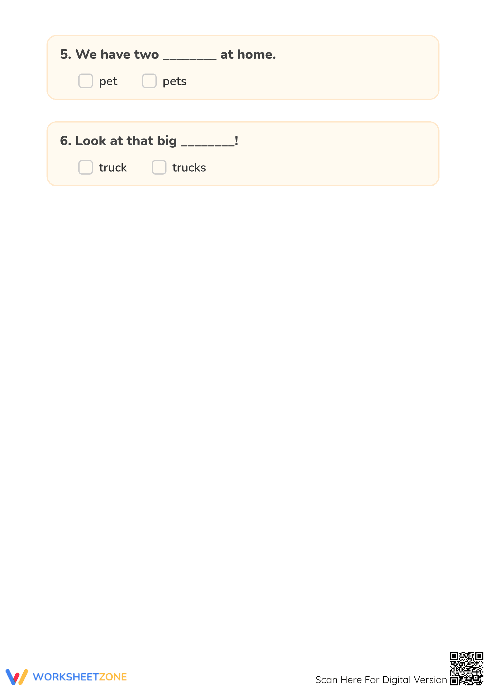 Grade 1 Singular and Plural Nouns | Essential Worksheet - Page 2