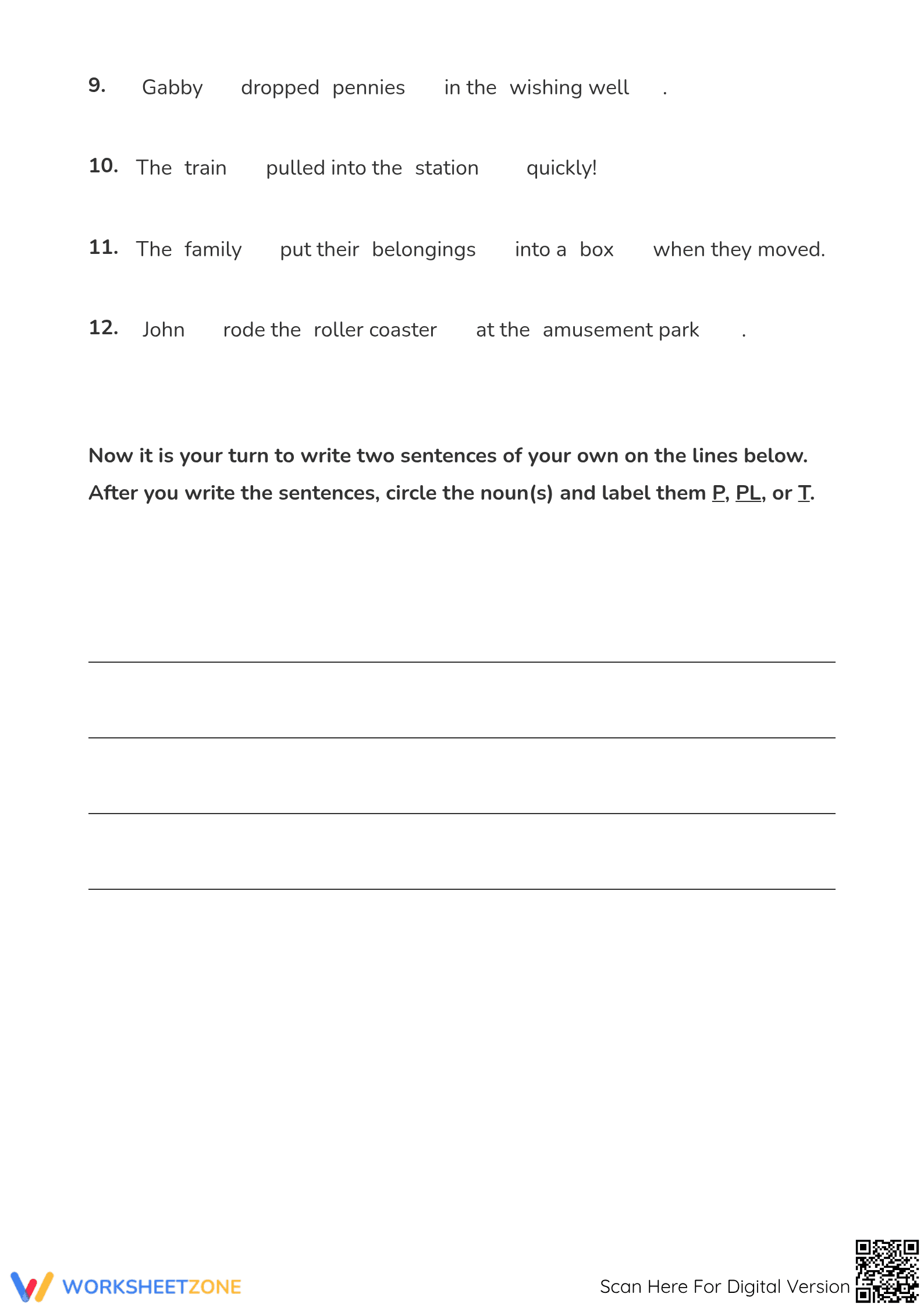 Grade 1 Nouns Worksheet — Printable No-Prep Practice - Page 2