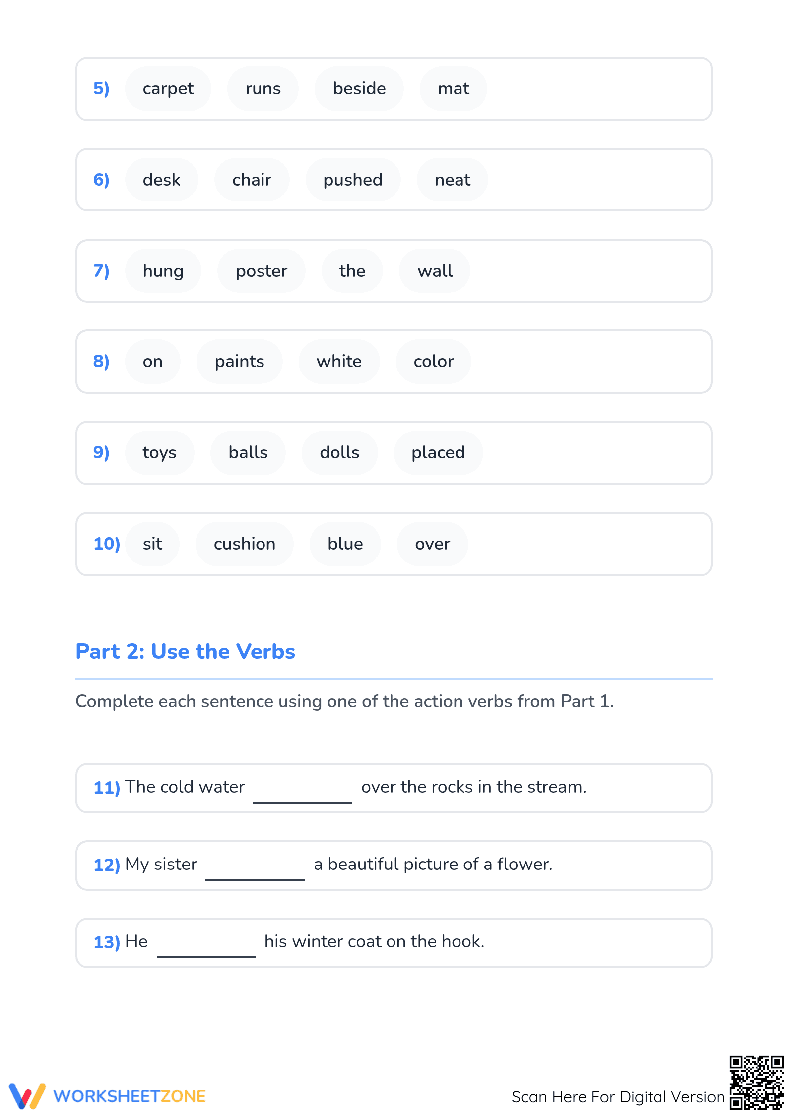 Action Verbs Worksheet | Grade 2-3 Essential Printable - Page 2