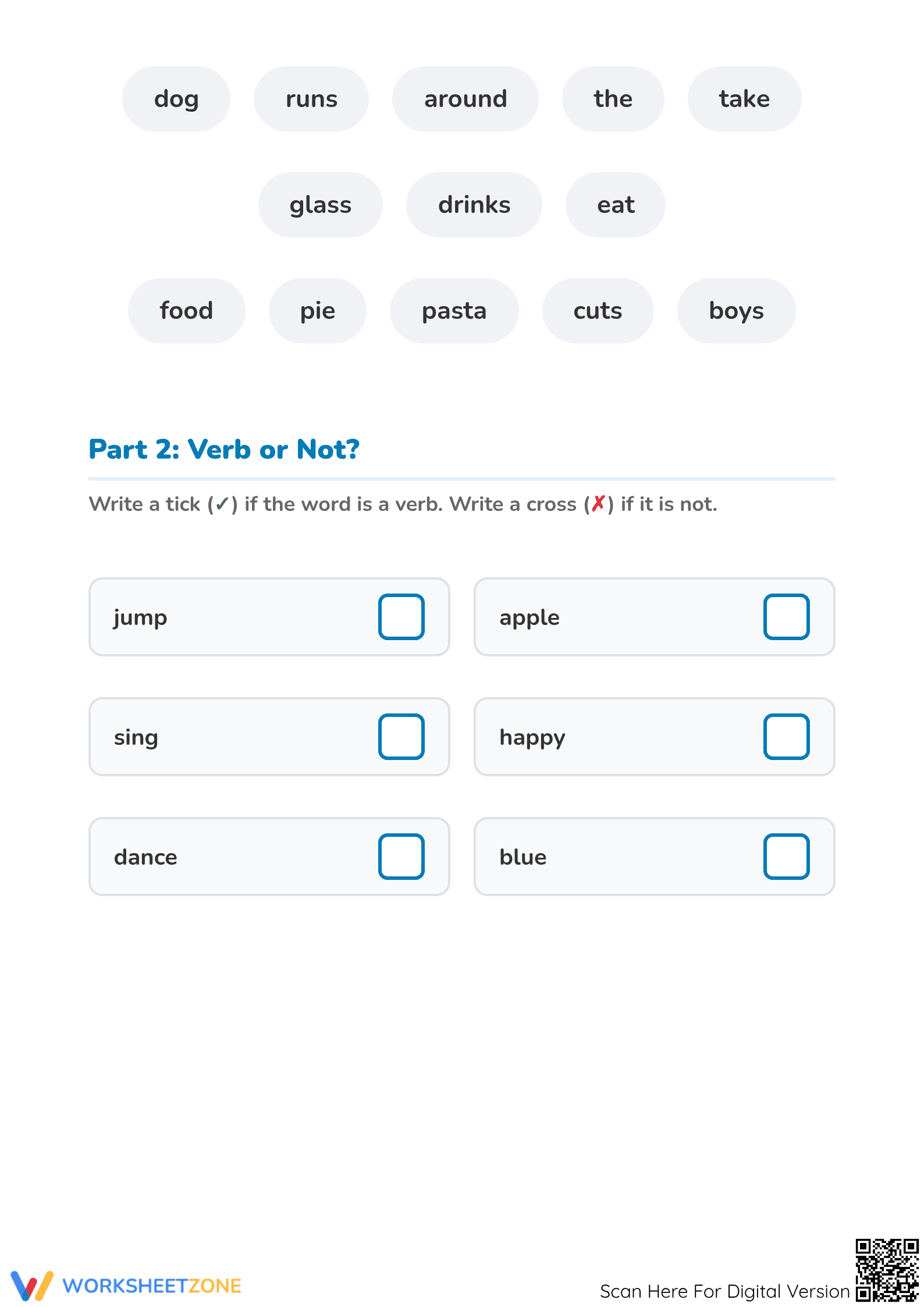 Identify Verbs Worksheet | Grade 1 Essential ELA - Page 2