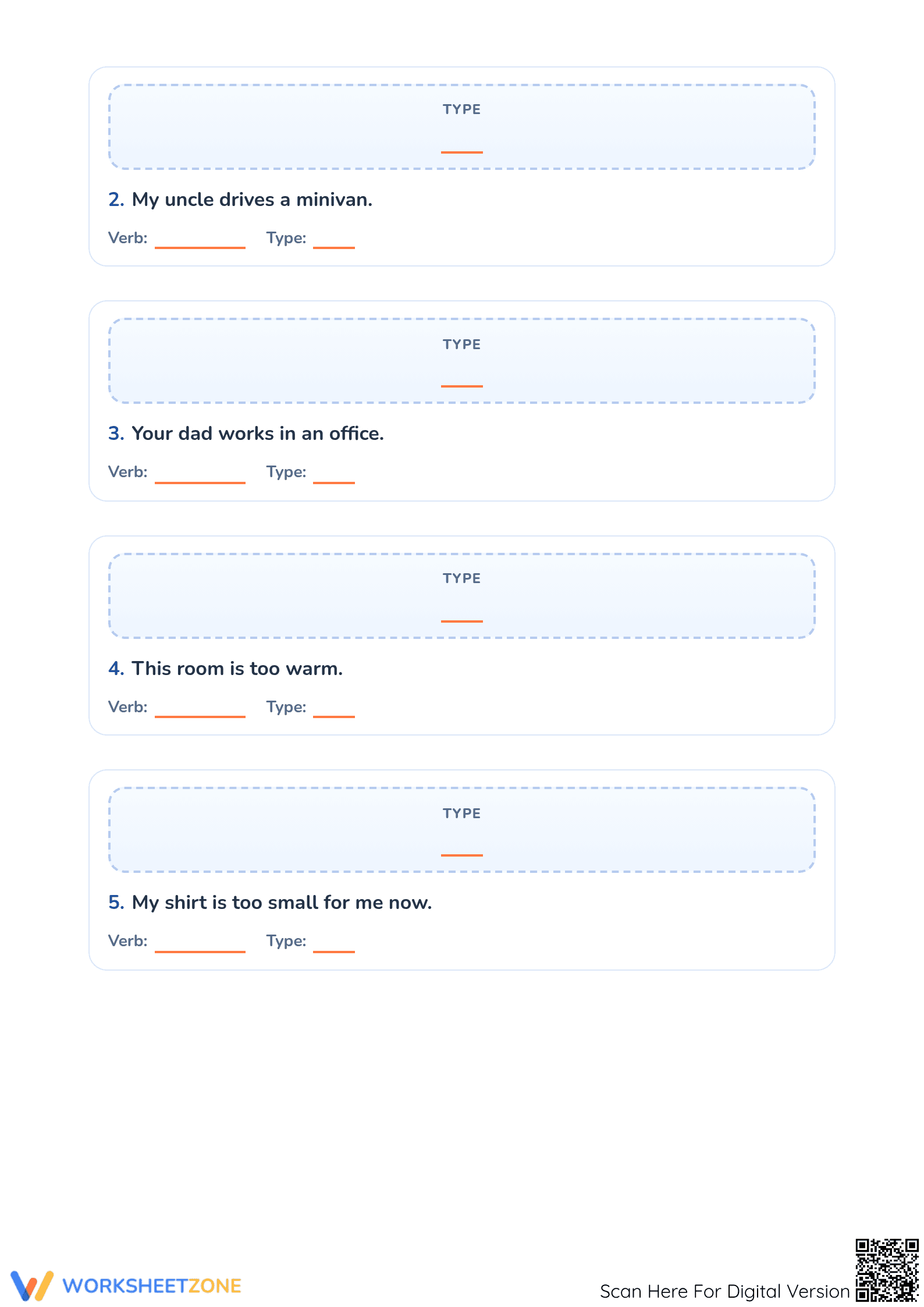 Action and Linking Verbs Worksheet | Grade 3 Printable - Page 2