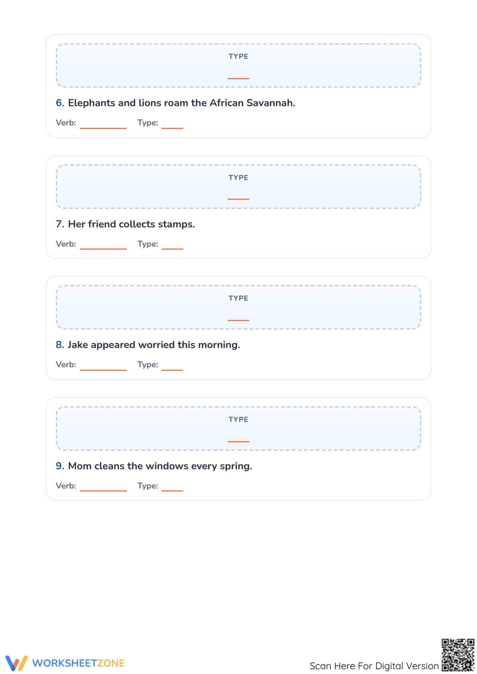 Action and Linking Verbs Worksheet | Grade 3 Printable - Page 3