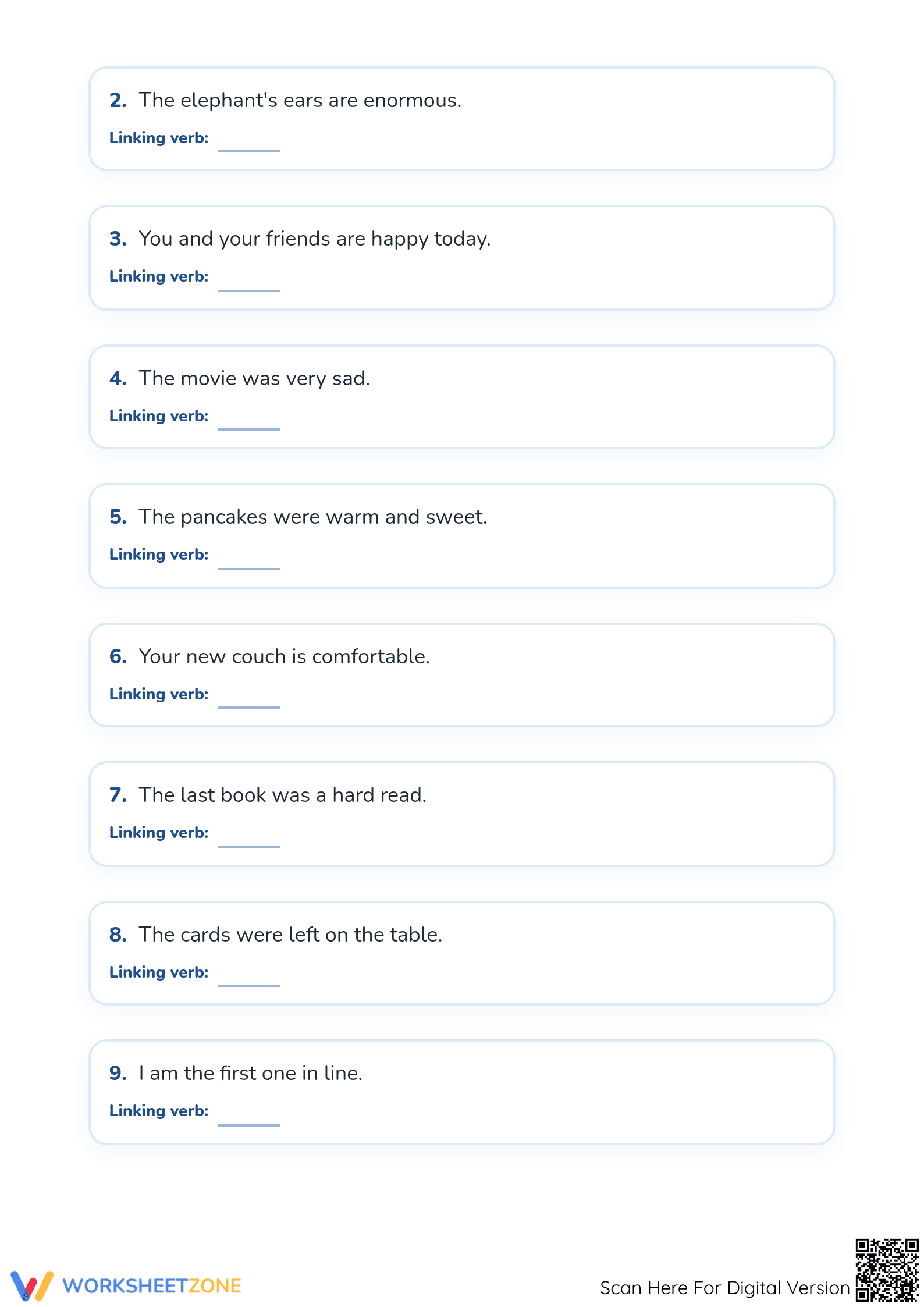 Linking Verbs Practice Worksheet | Grade 3 Essential - Page 2