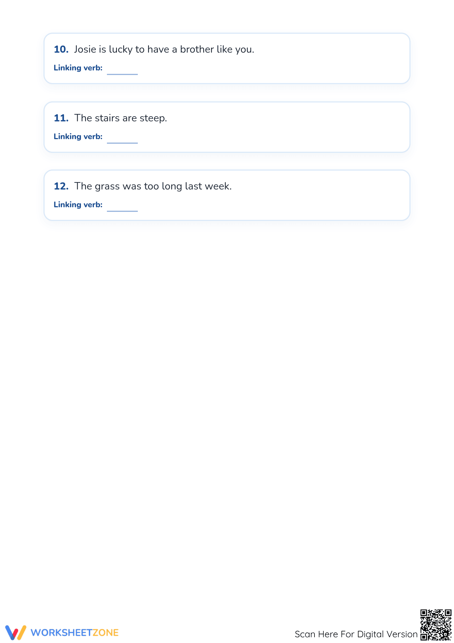 Linking Verbs Practice Worksheet | Grade 3 Essential - Page 3