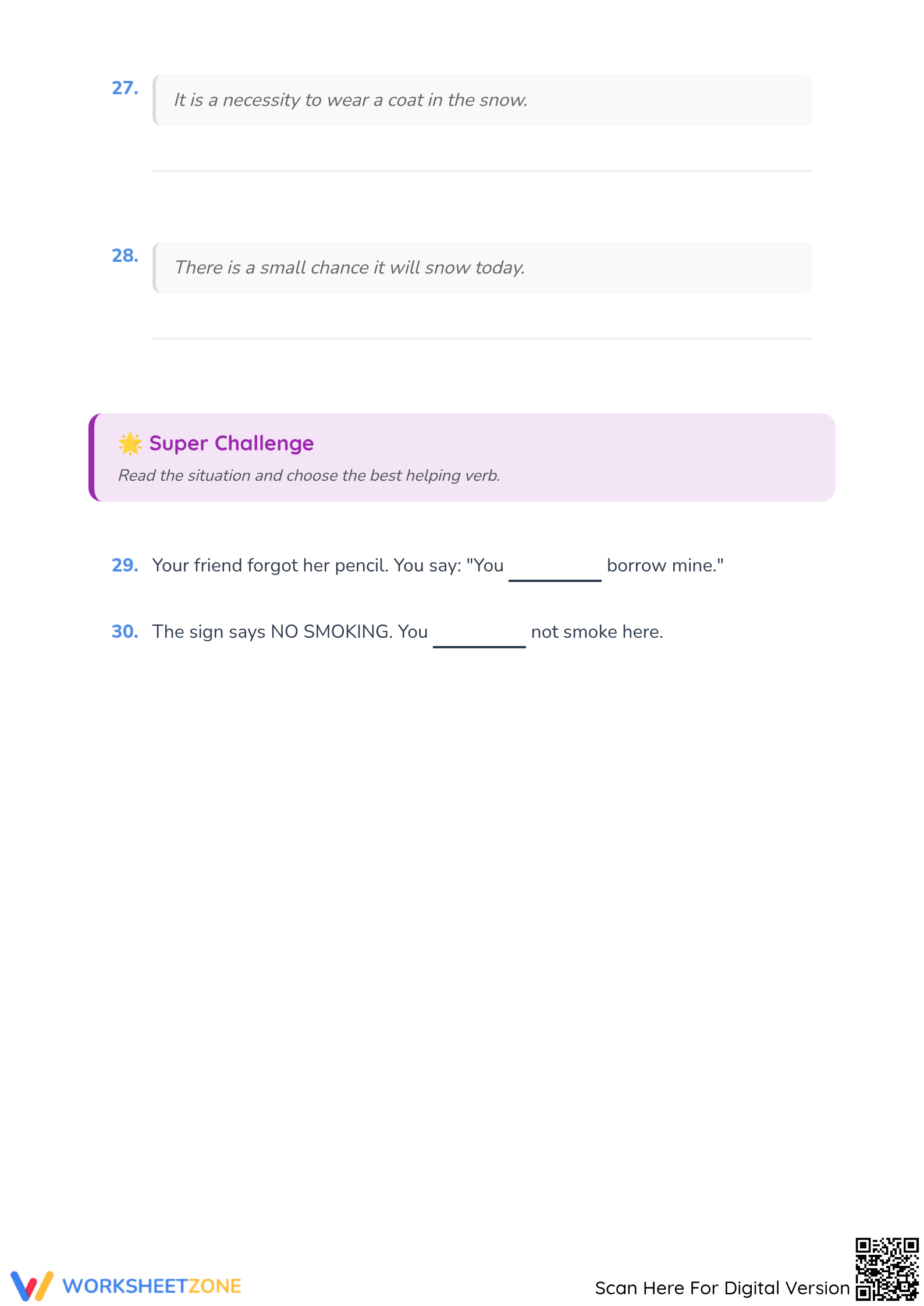 Helping Verbs Worksheet: May, Might, Must | Essential - Page 4