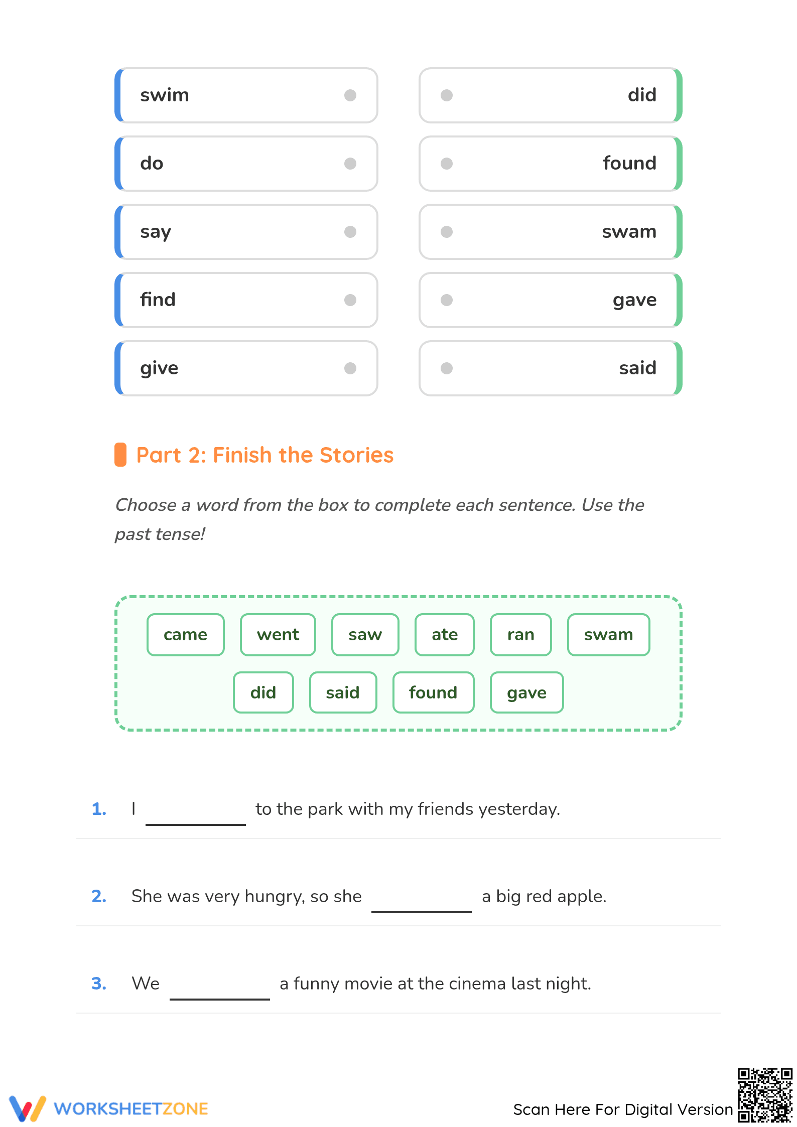 Grade 1 Irregular Past Tense: Essential Printable Worksheet - Page 2
