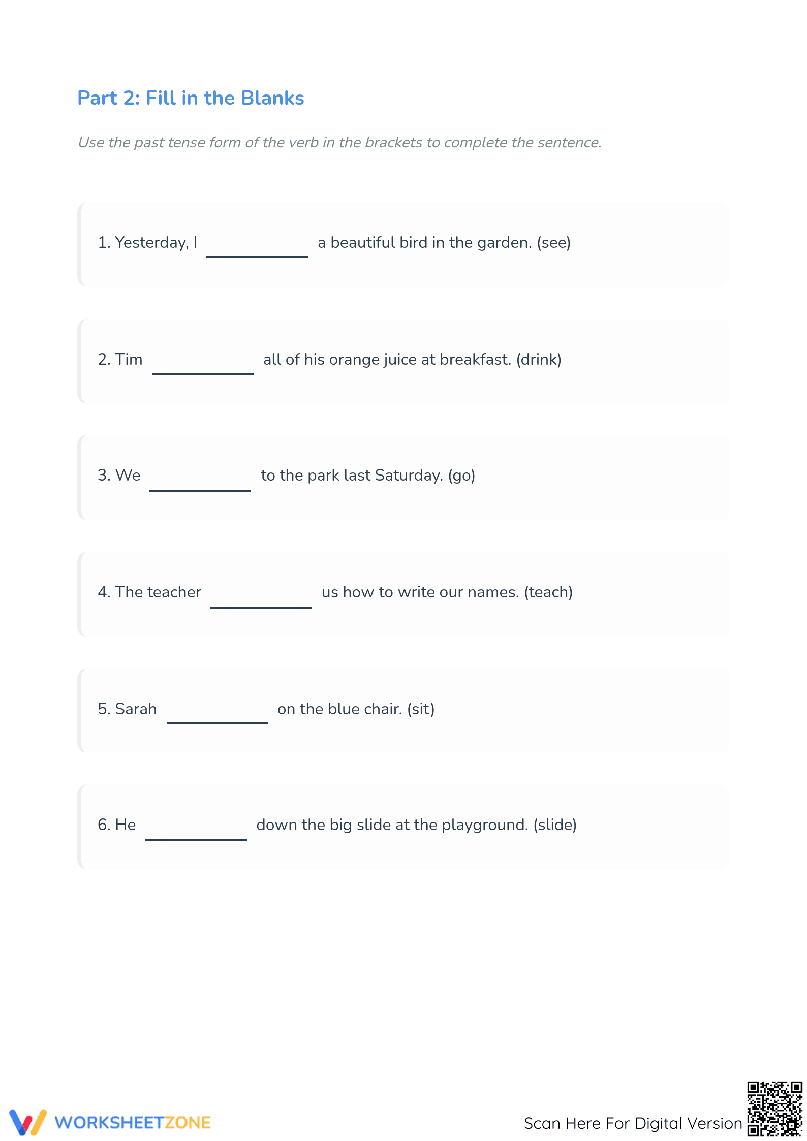 Irregular Past Tense Verbs Printable | Grade 1 ELA - Page 2