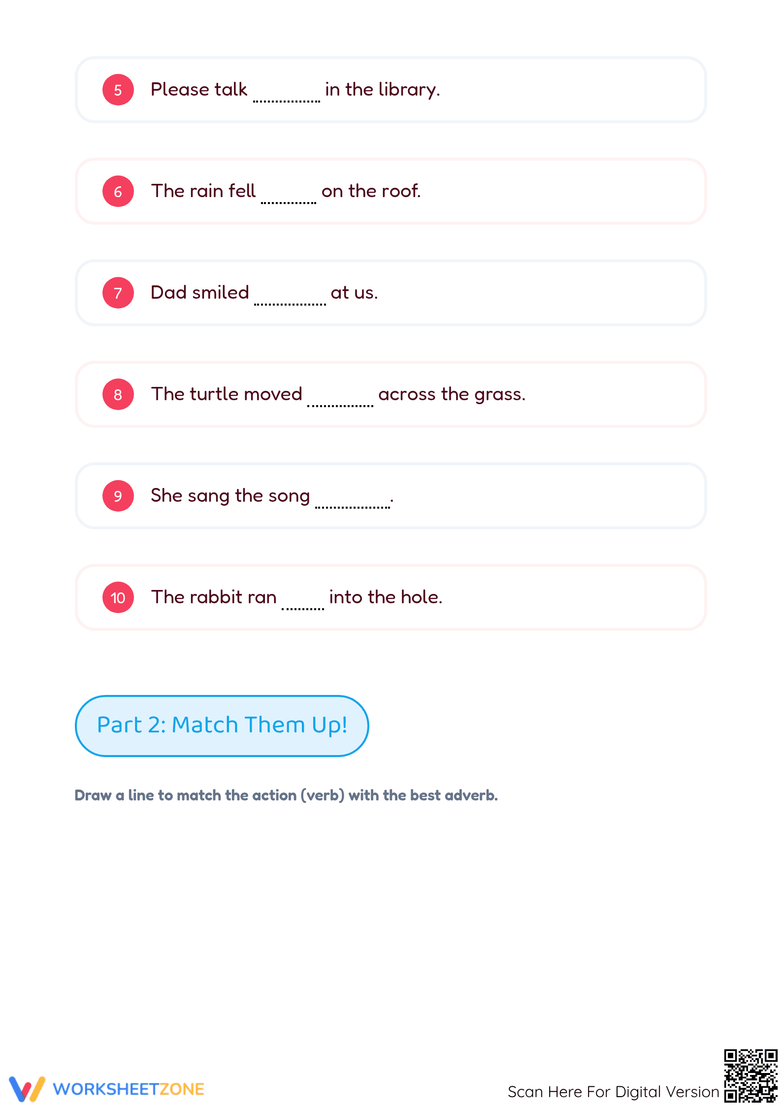 Essential Adverbs Worksheet | Grade 1 ELA Printable - Page 2