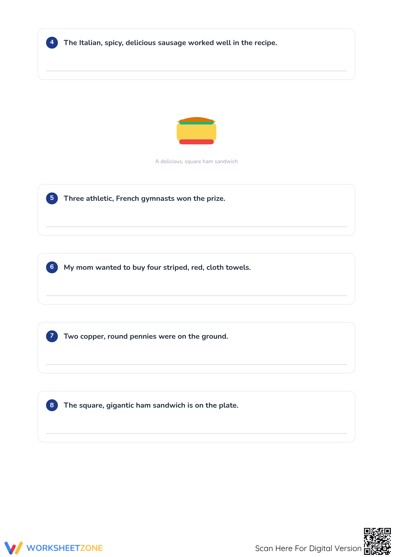 Ordering Adjectives Worksheet | Grade 4 Essential - Page 2