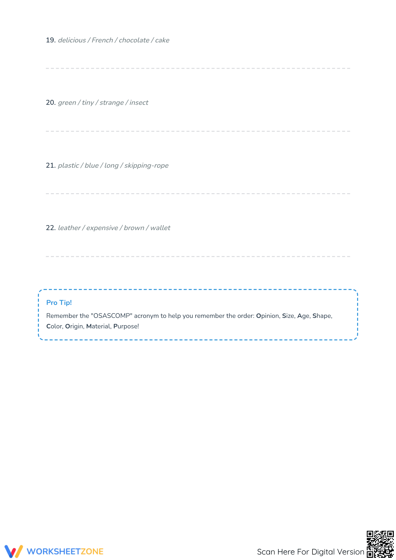 Ordering Adjectives Worksheet | Grade 4 Essential - Page 5
