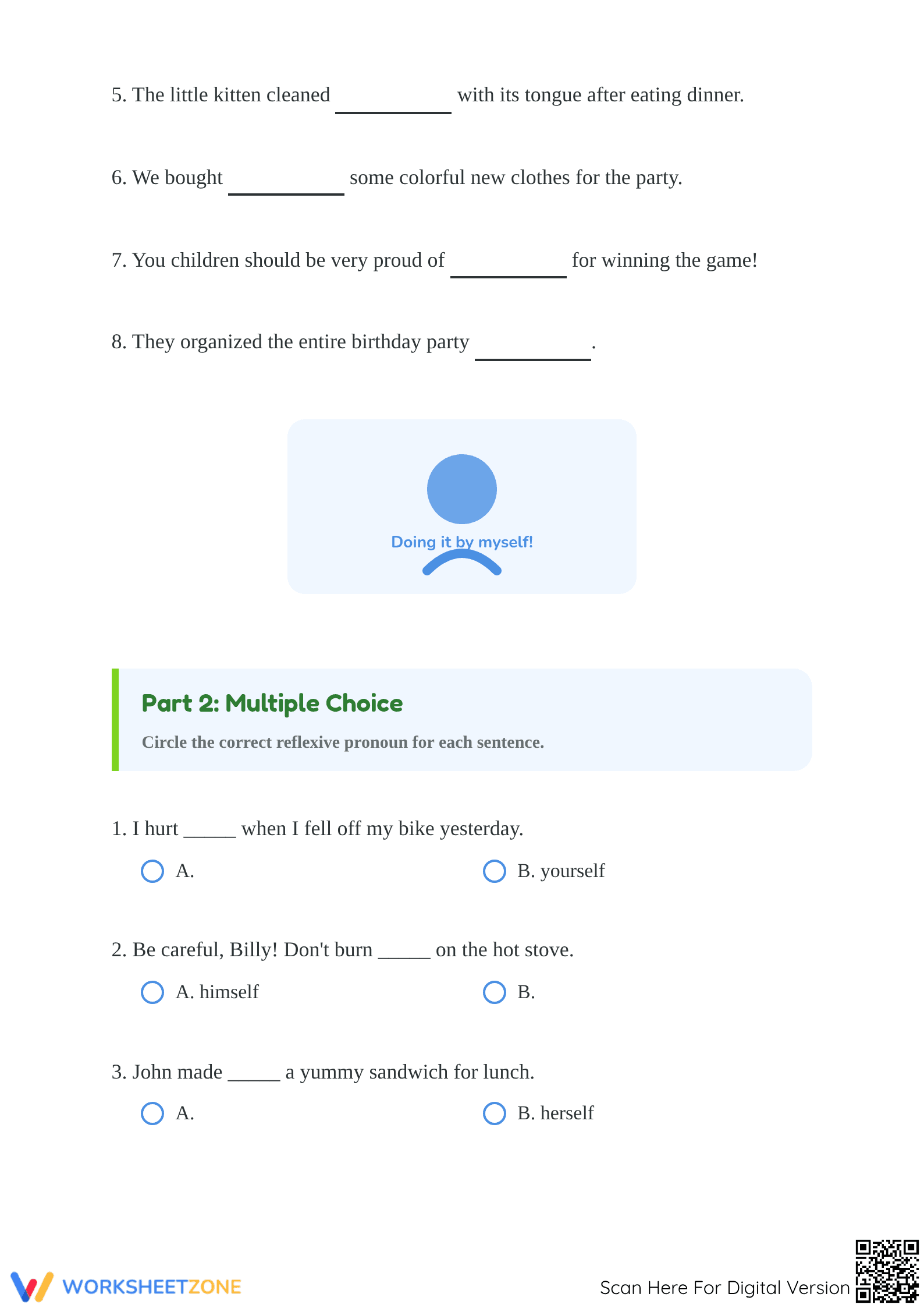 Reflexive Pronouns Mastery | Grade 1 Essential Worksheet - Page 2