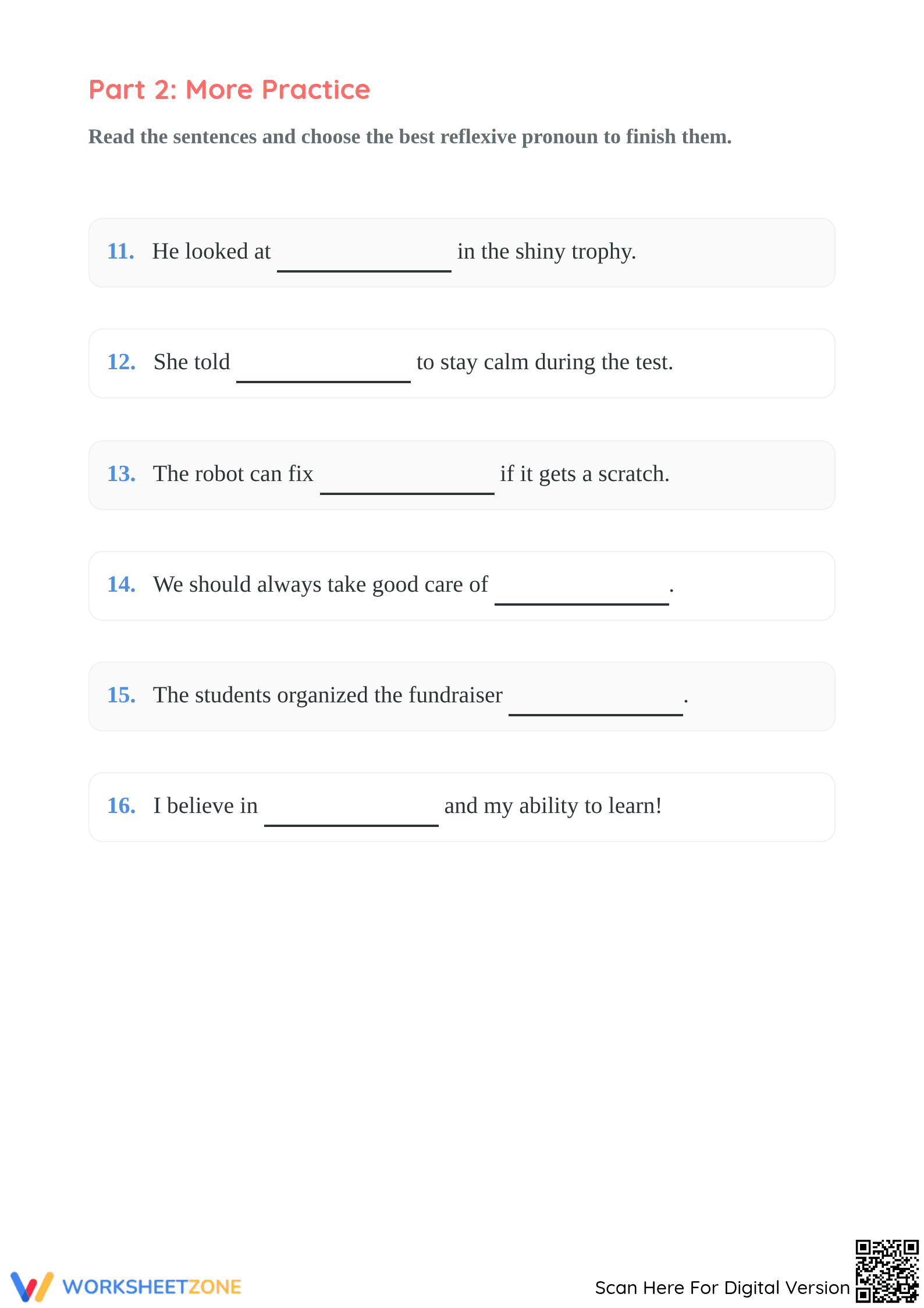 Reflexive Pronouns Worksheet | Grade 1 Essential ELA - Page 3