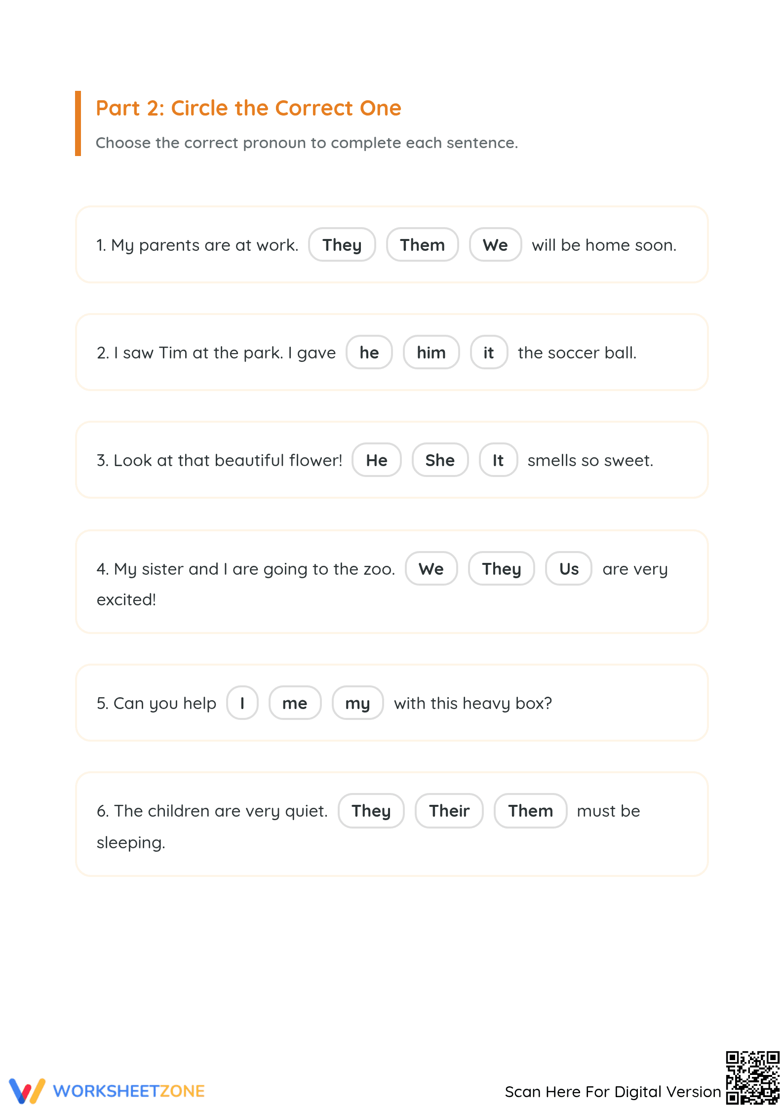 Grade 1-3 Pronouns Worksheet | Essential Printable Practice - Page 2