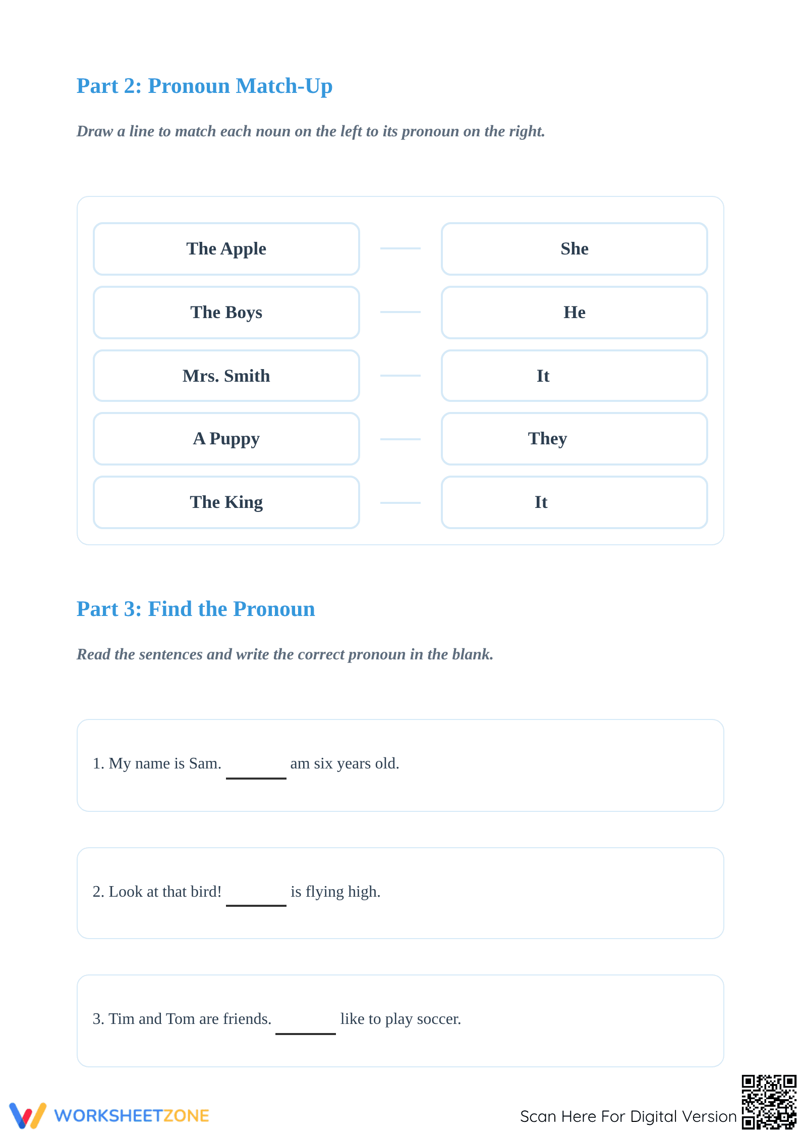 Personal Pronouns Practice | Essential Grade 1-3 Worksheet - Page 3