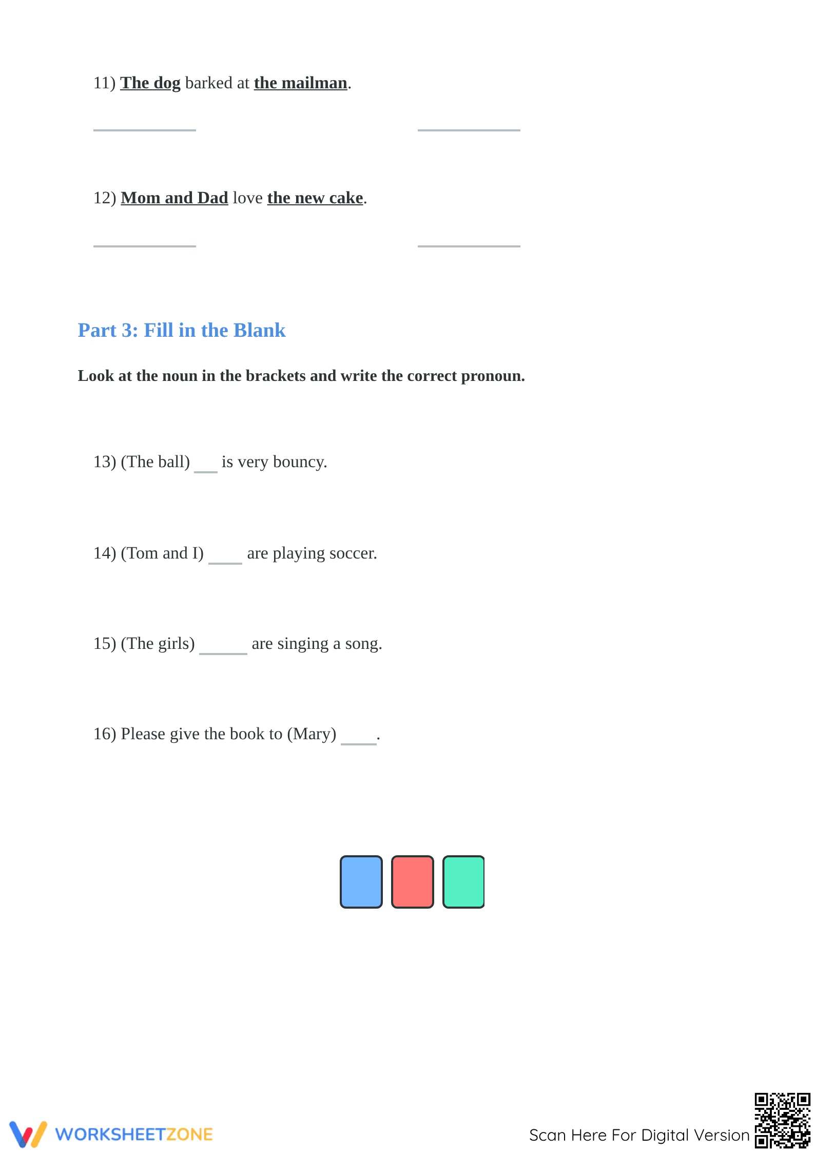 Changing Nouns to Pronouns | Printable Grade 1 ELA - Page 3
