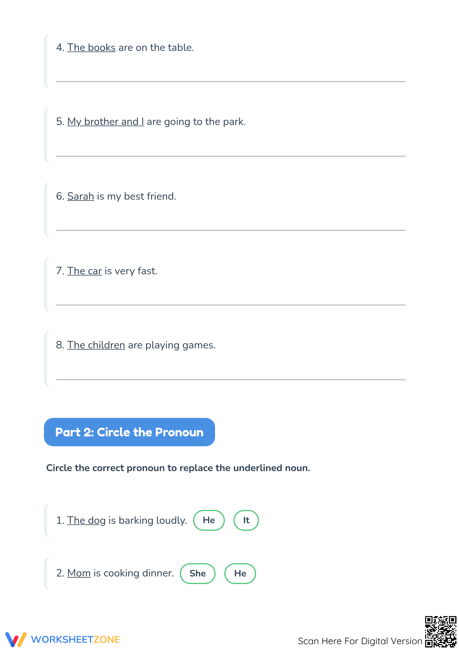 Changing Nouns to Pronouns Worksheet | Grade 1 Essential - Page 2