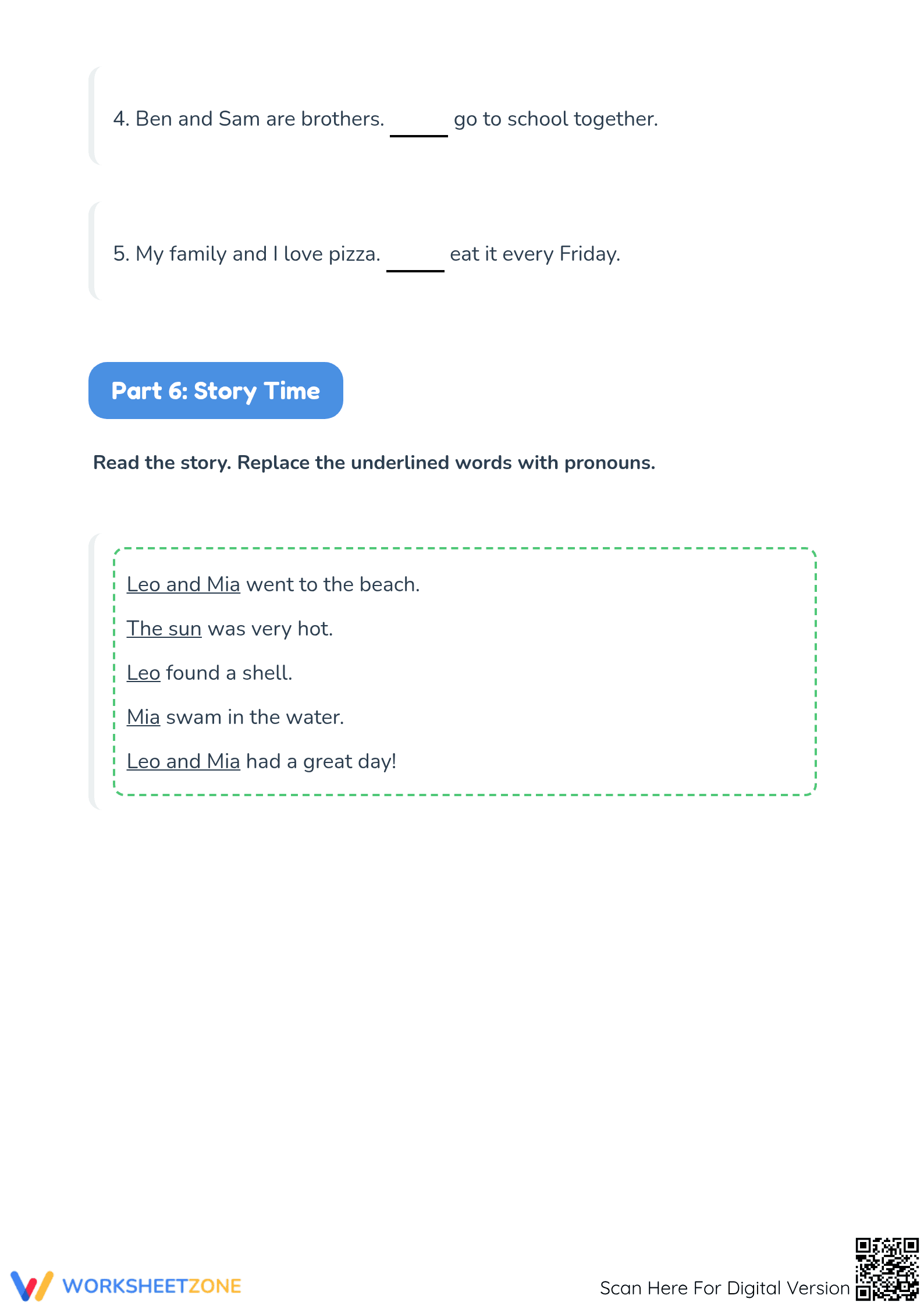 Changing Nouns to Pronouns Worksheet | Grade 1 Essential - Page 5