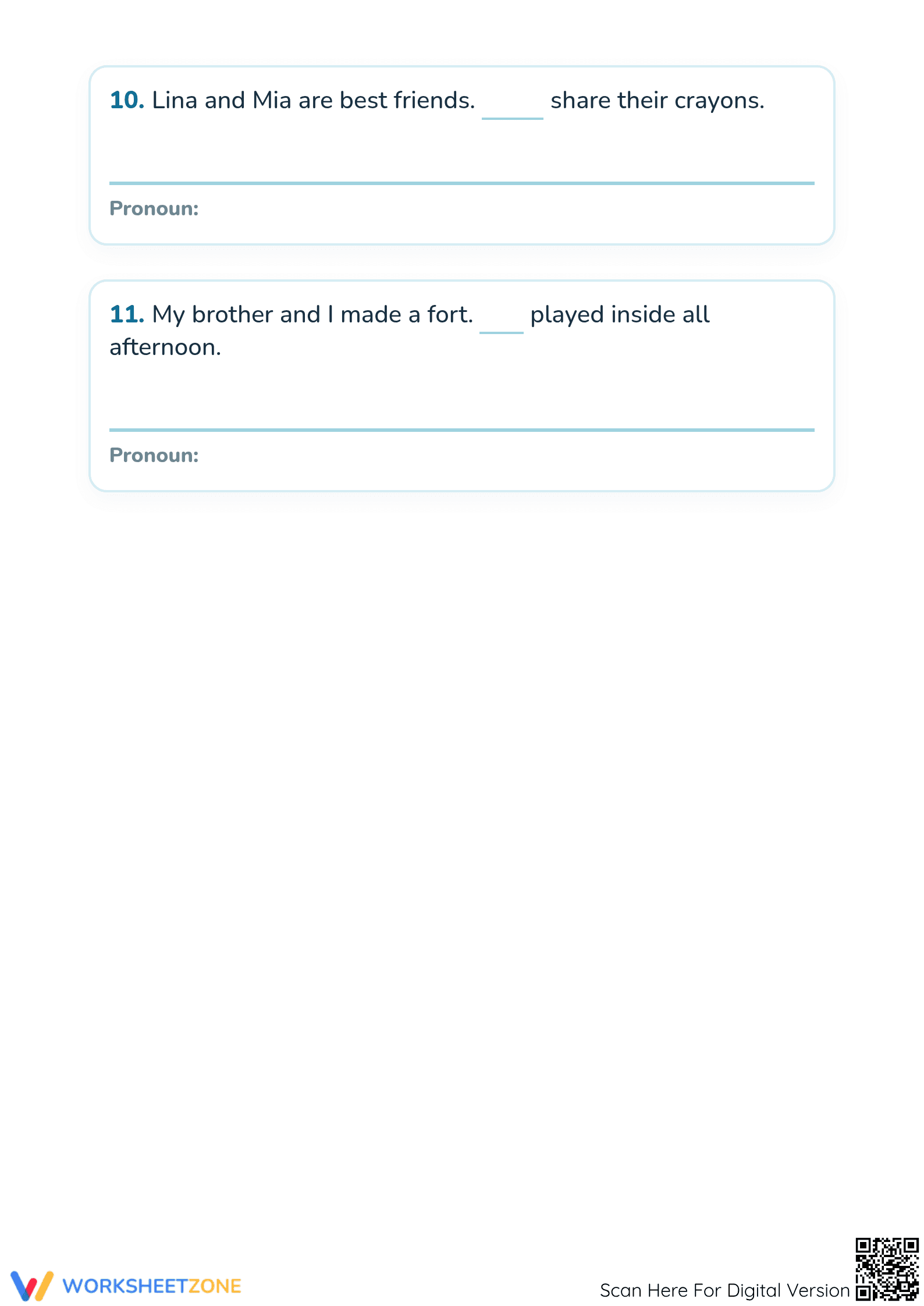 Essential Pronouns Practice Worksheet | Grade 1 ELA - Page 4