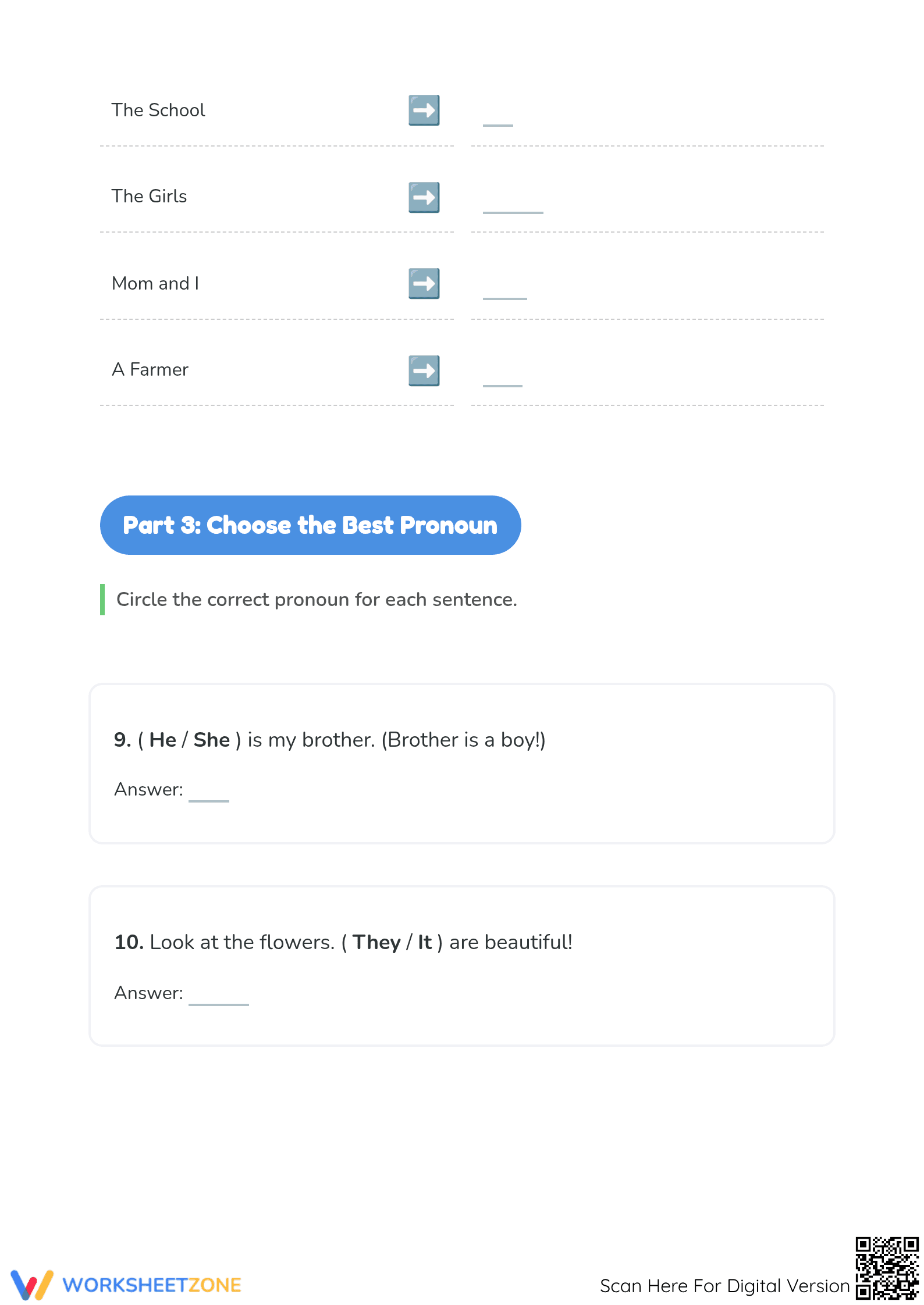 Grade 1 Nouns to Pronouns — Printable No-Prep Worksheet - Page 4