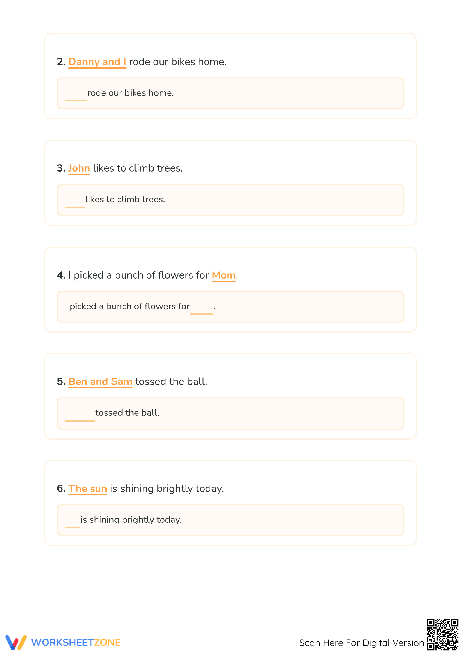 Grade 1 Pronouns Worksheet — Essential Printable Practice - Page 2