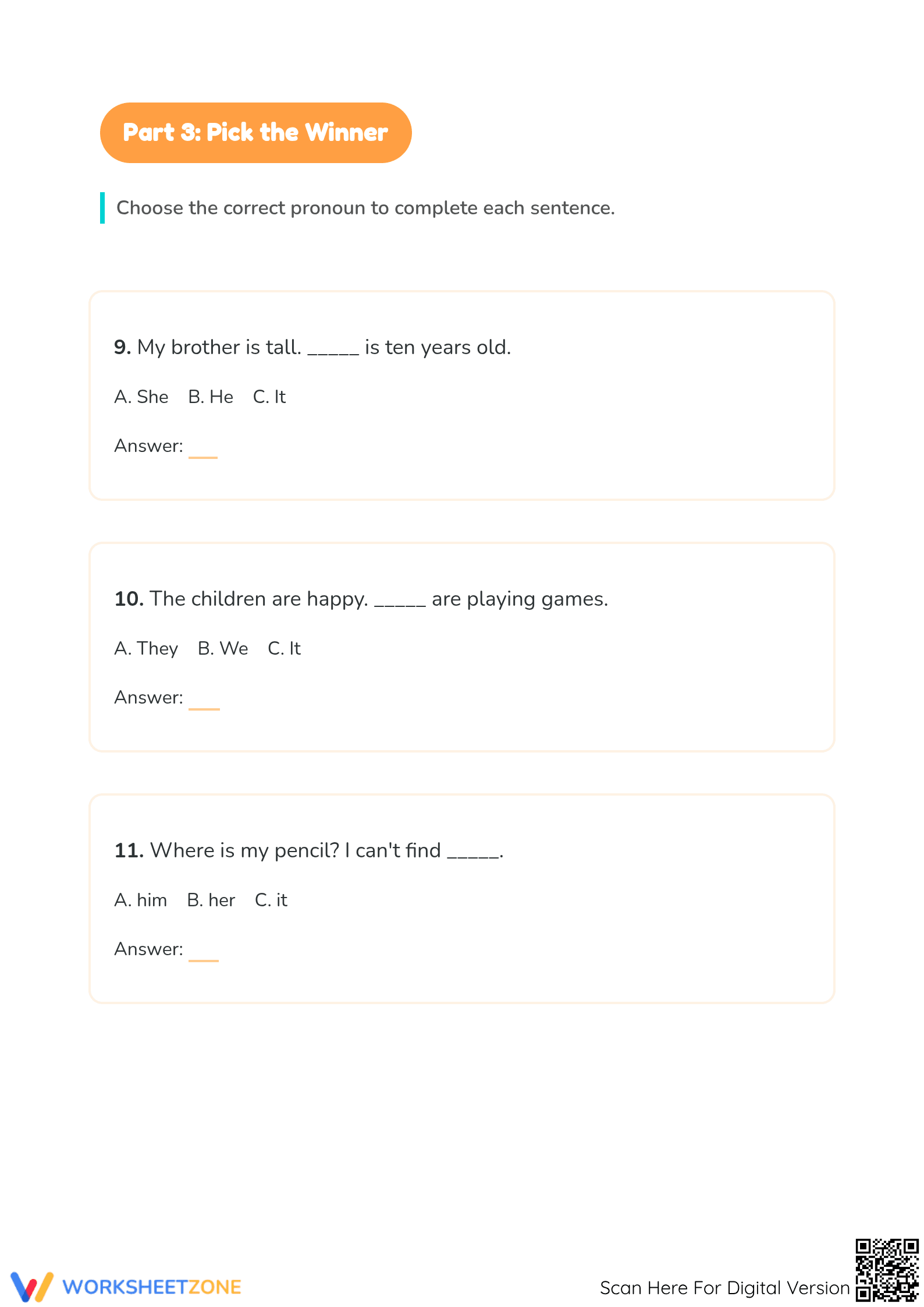 Grade 1 Pronouns Worksheet — Essential Printable Practice - Page 4