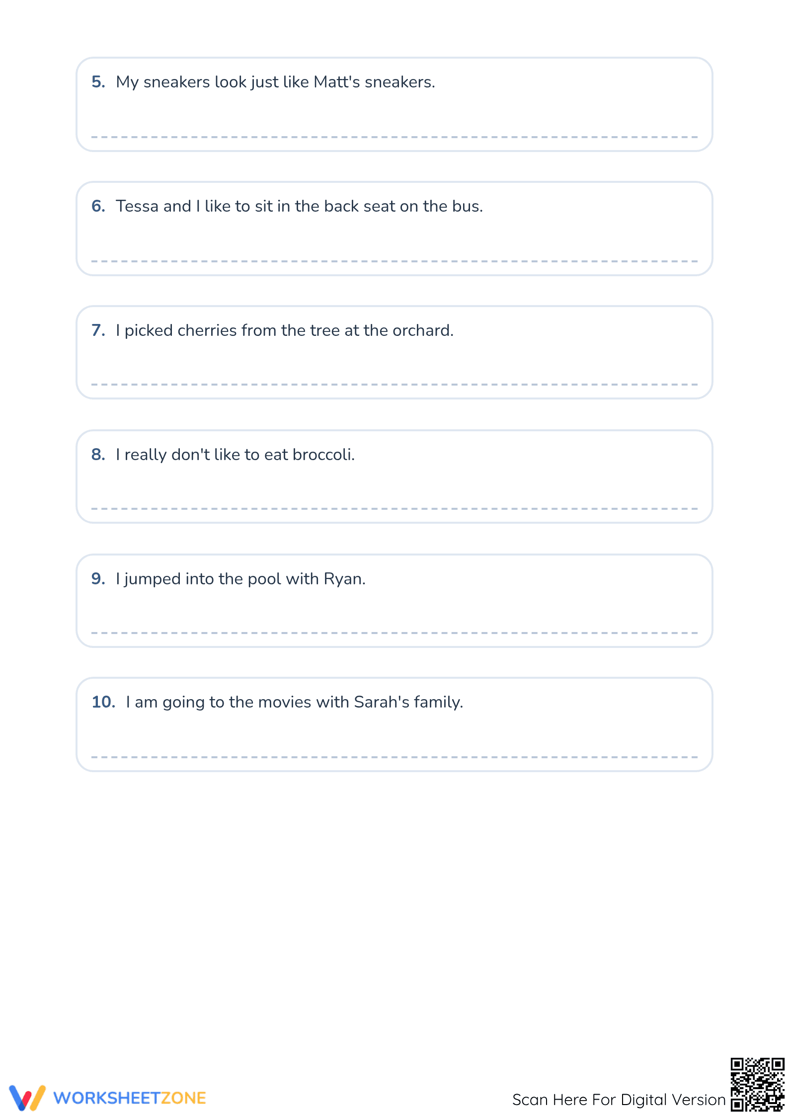 Grade 1 Nouns to Pronouns — Printable Grammar Worksheet - Page 2