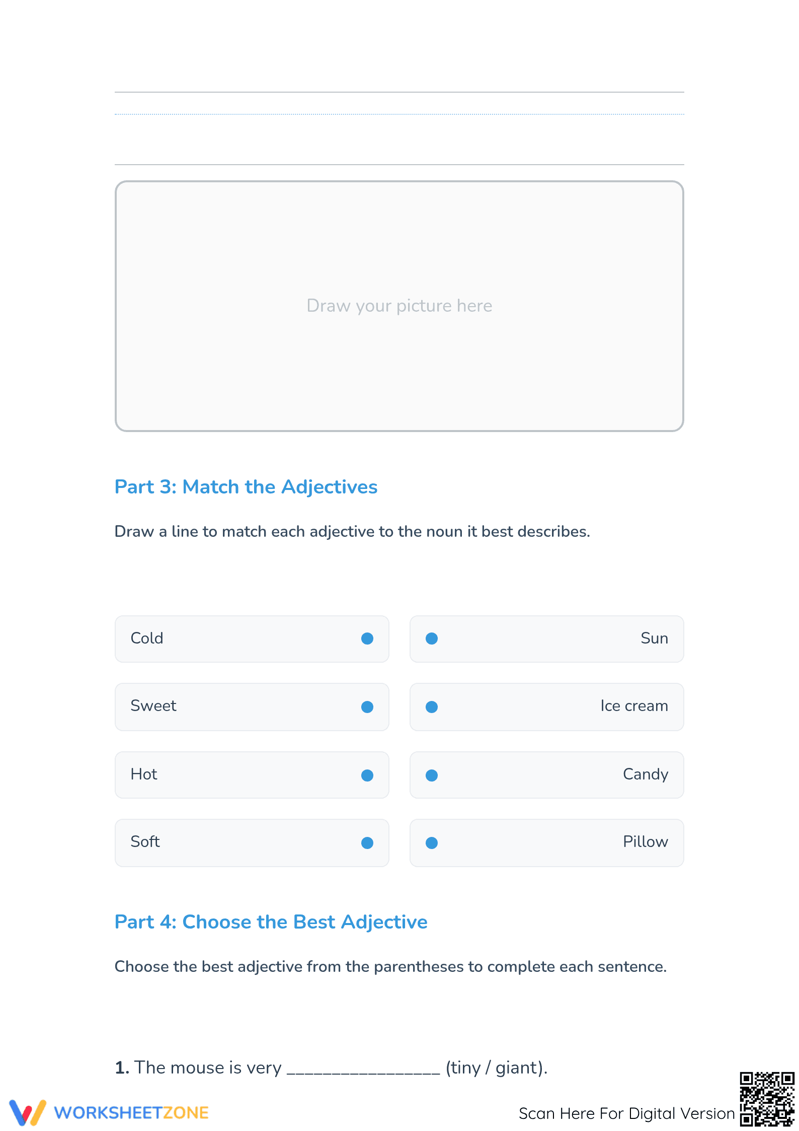 Grade 1 Adjectives Worksheet — Printable No-Prep Practice - Page 2