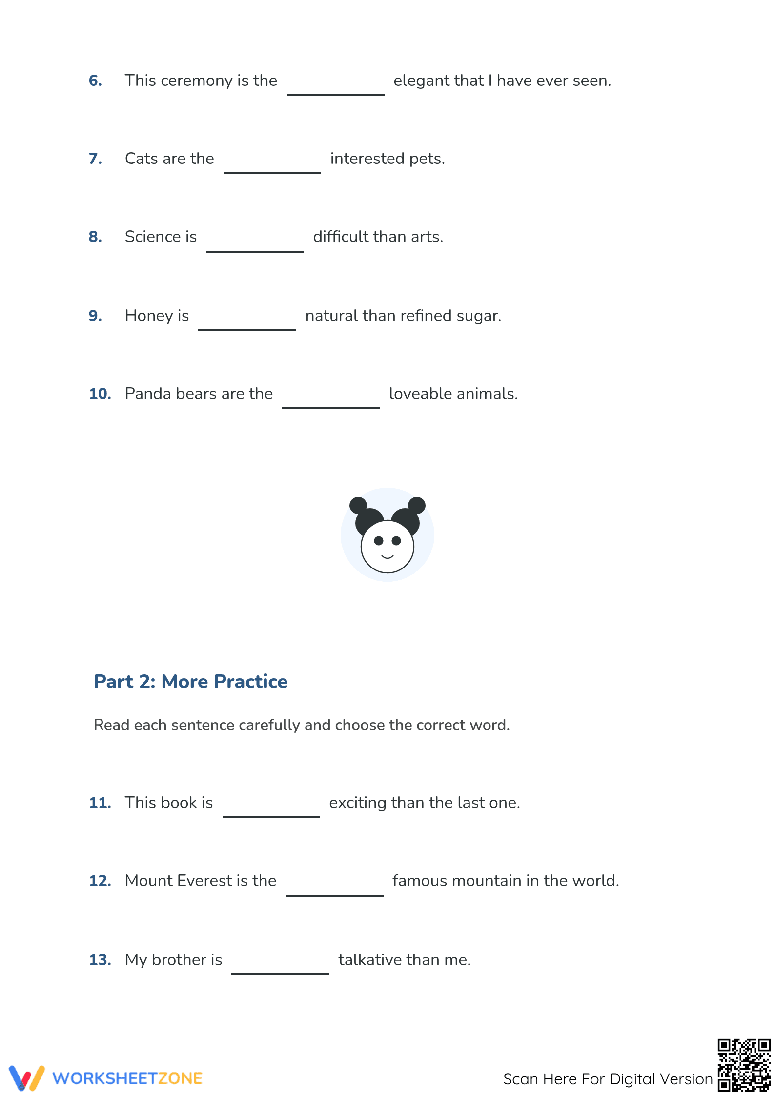 More & Most Adjectives Worksheet | Grade 2 ELA Printable - Page 2