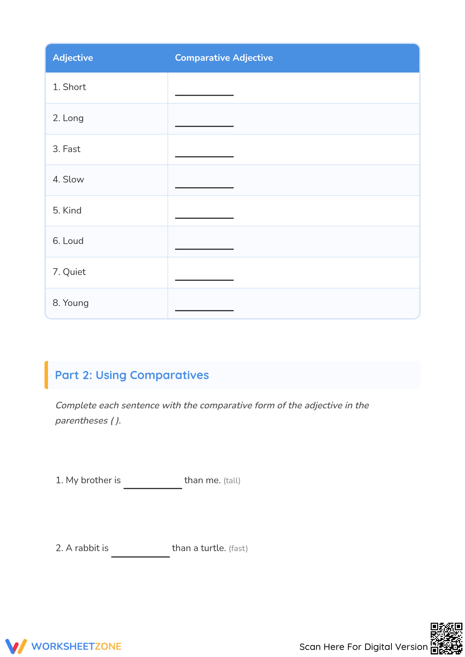Comparative Adjectives Worksheet | Grade 2 Essential - Page 2