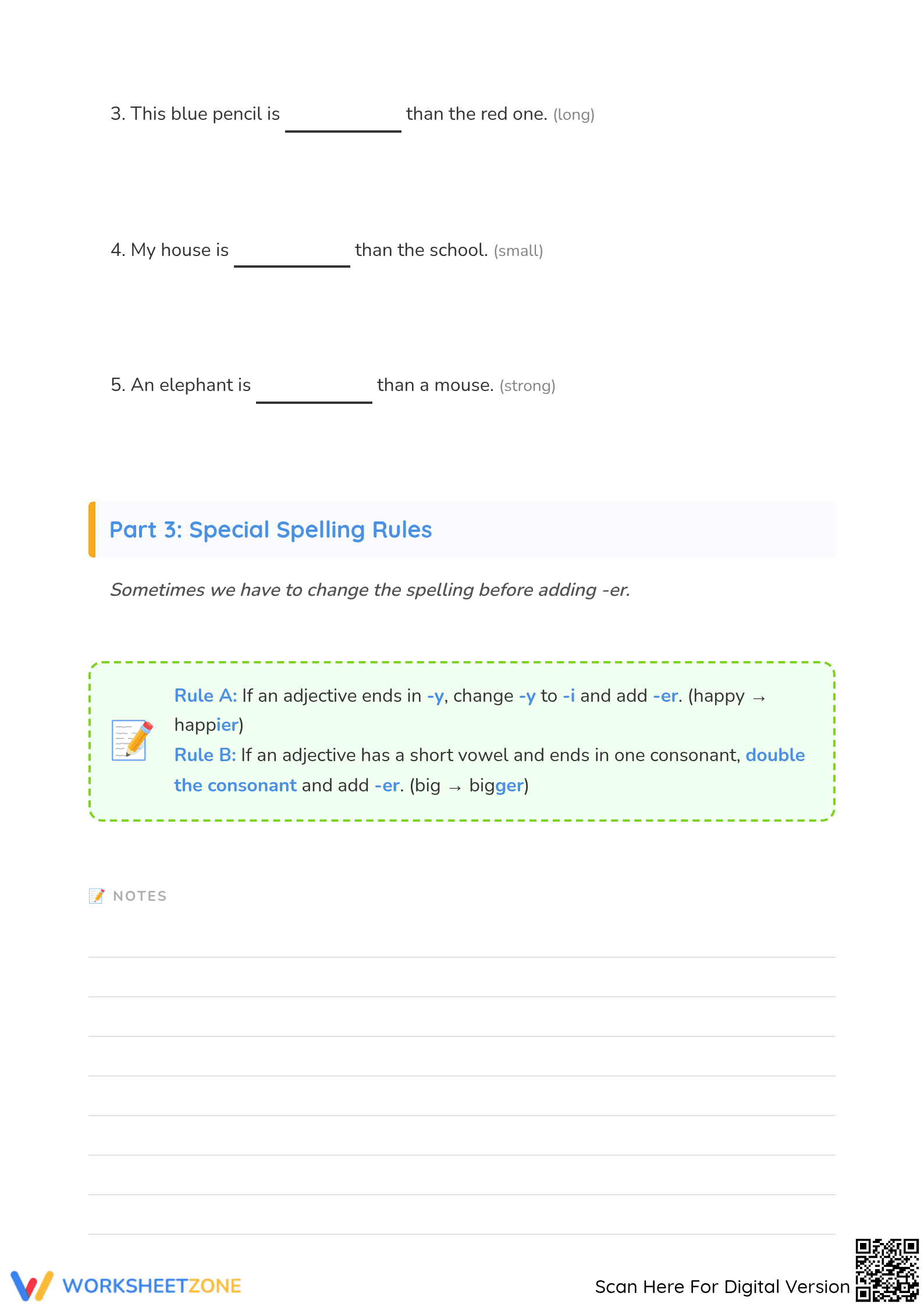 Comparative Adjectives Worksheet | Grade 2 Essential - Page 3